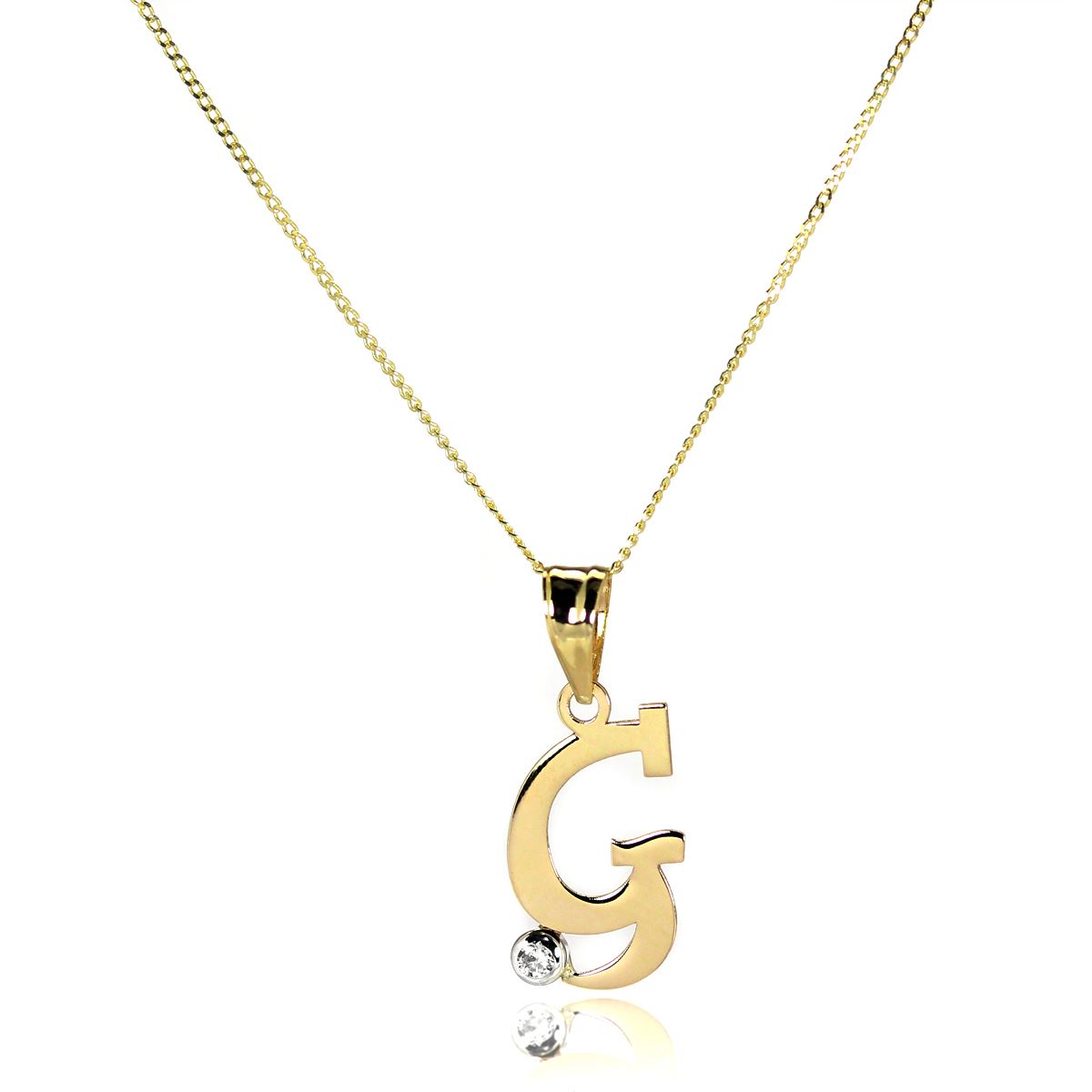 Light 9ct Gold Letter Alphabet A - Z Pendant w CZ Crystal / Initials / Necklaces - Picture 57 of 211