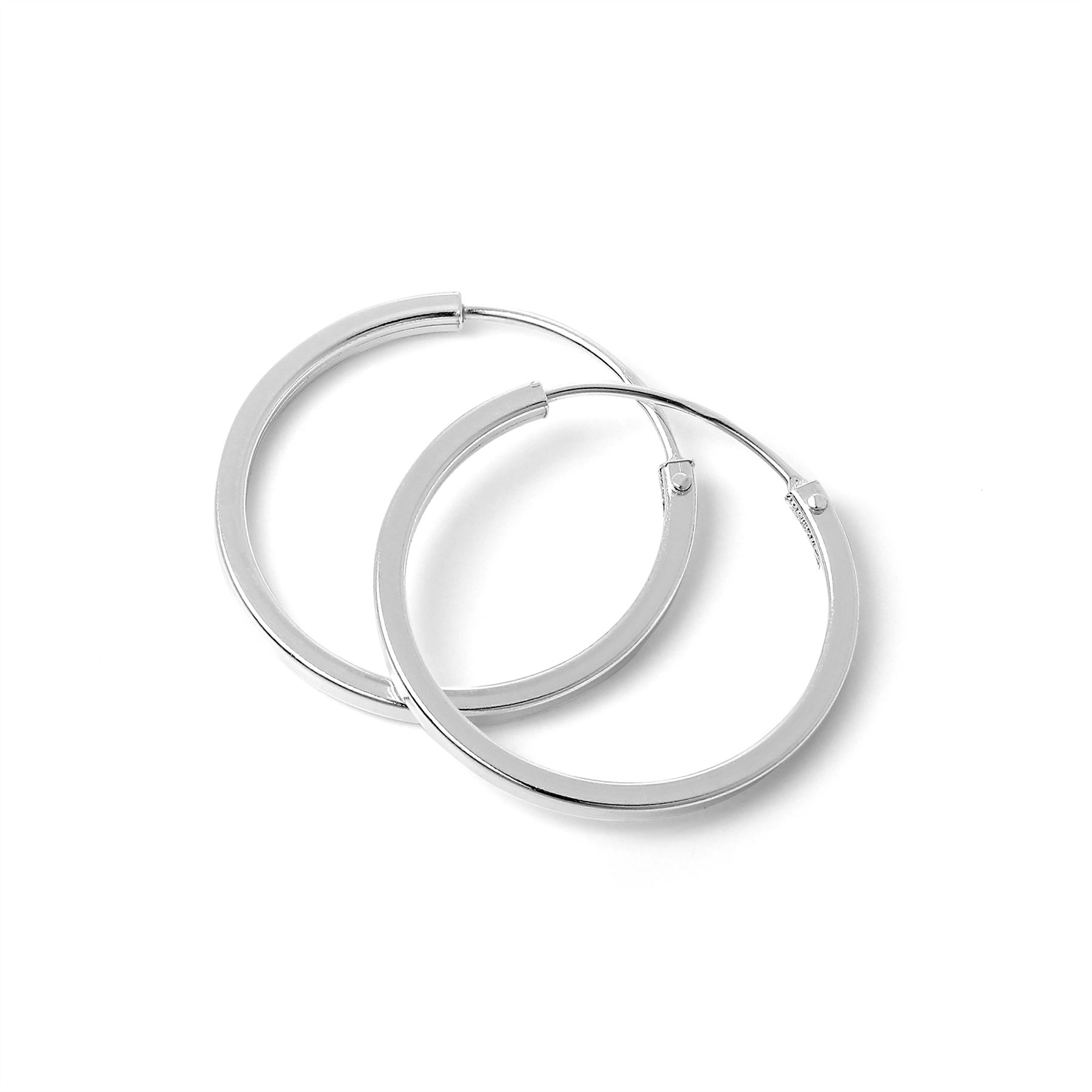Boucles d'Oreilles Créoles Carrées 1mm en Argent 925/1000 - 1 à 4cm - Picture 15 of 27