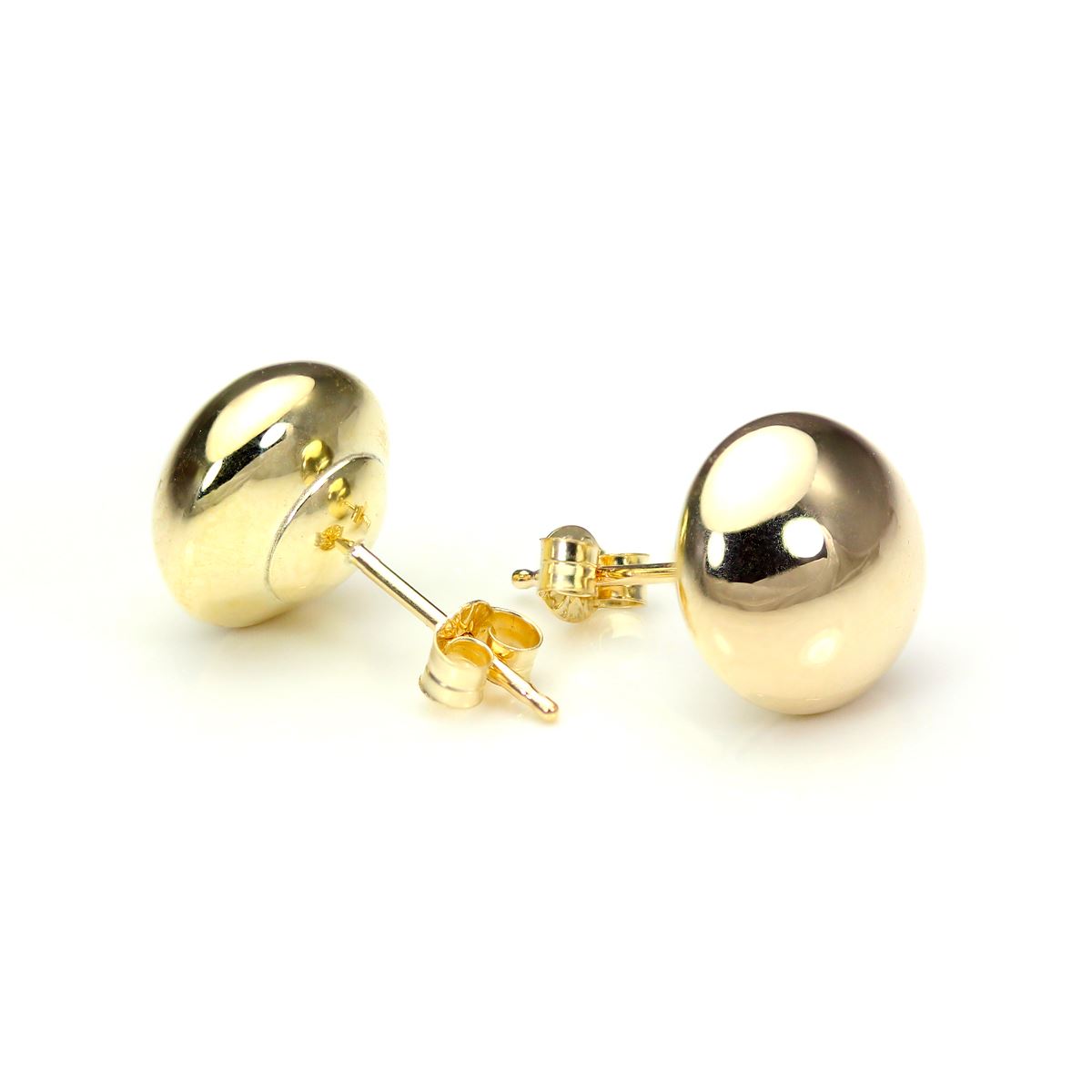 9ct Gold Plain Round Bouton Style Ball Stud Earrings / Studs / 3mm - 8mm - Picture 12 of 13