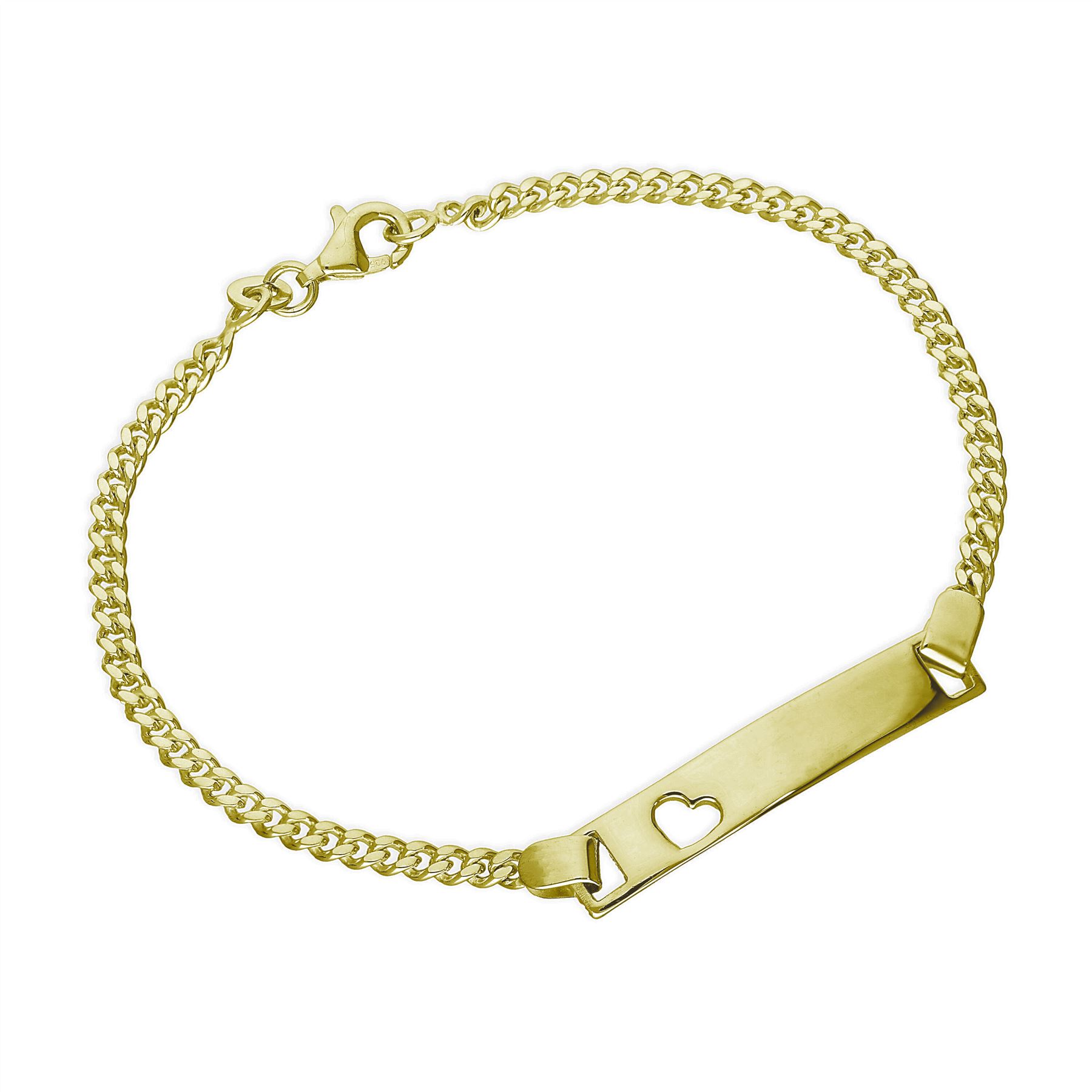 Gold Plated Sterling Silver ID Bracelet 5.5 Inches