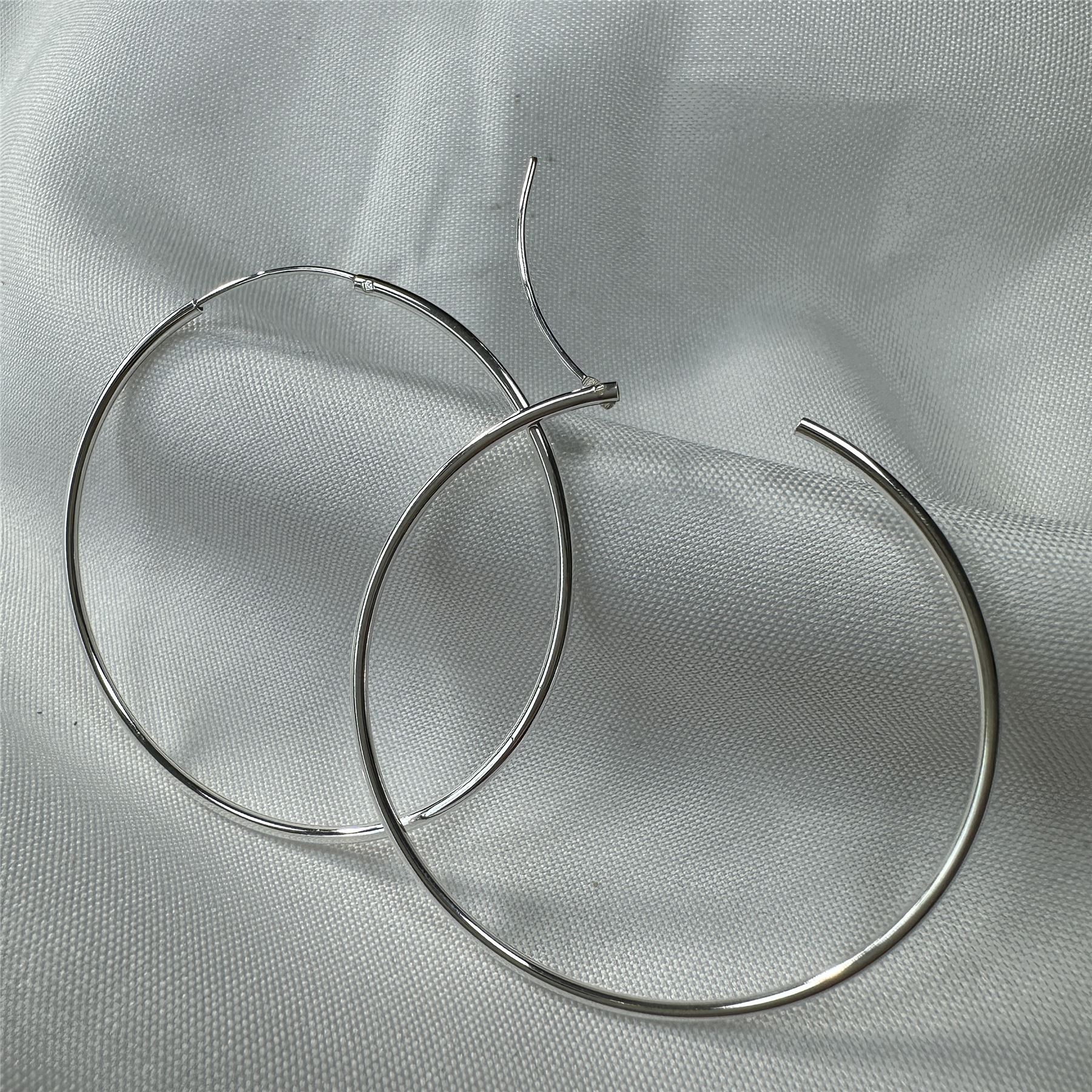Sterling Silver Hoop Sleeper Earrings | 8mm - 50mm | Small - Large - Picture 53 of 71