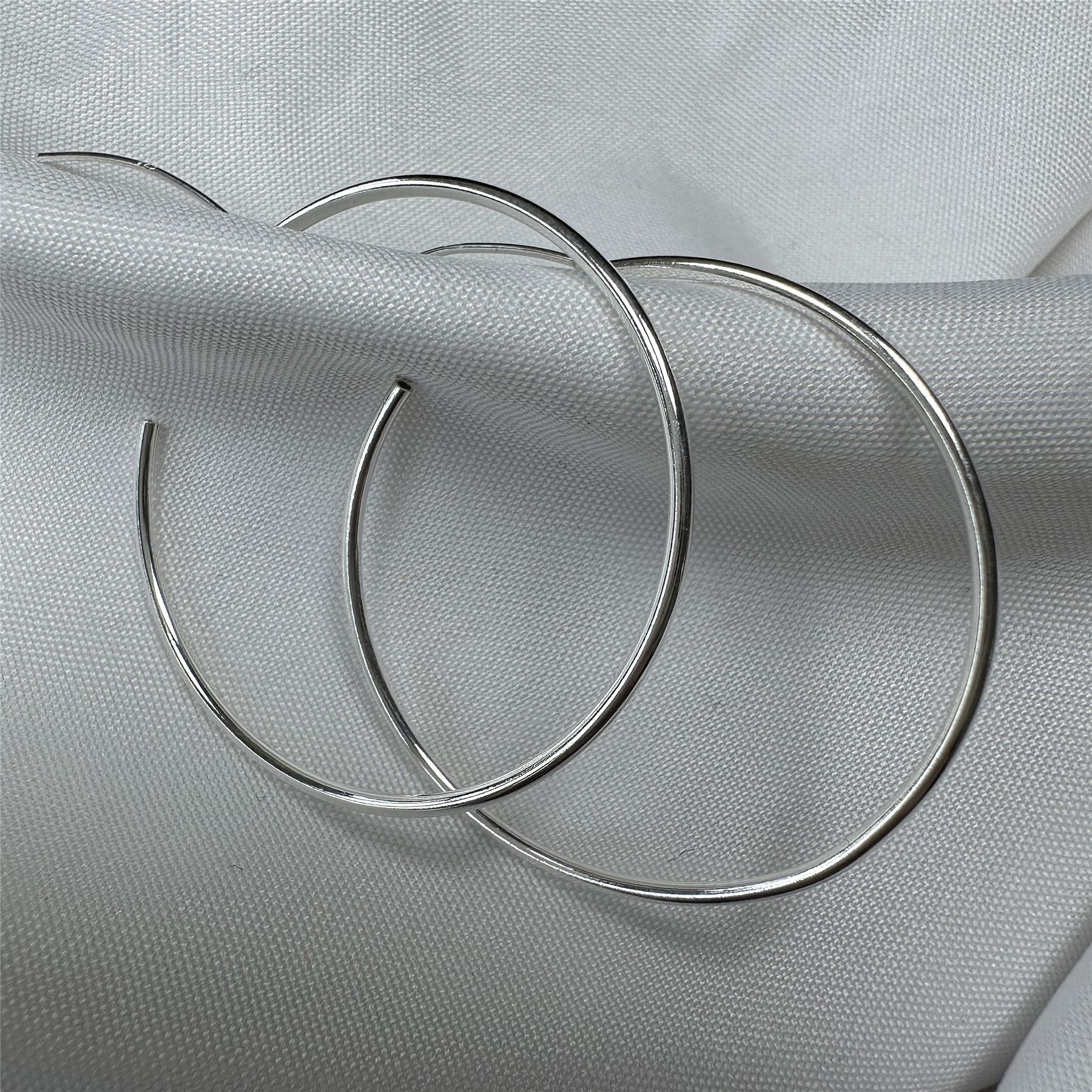 Sterling Silver Hoop Sleeper Earrings | 8mm - 50mm | Small - Large - Picture 47 of 71