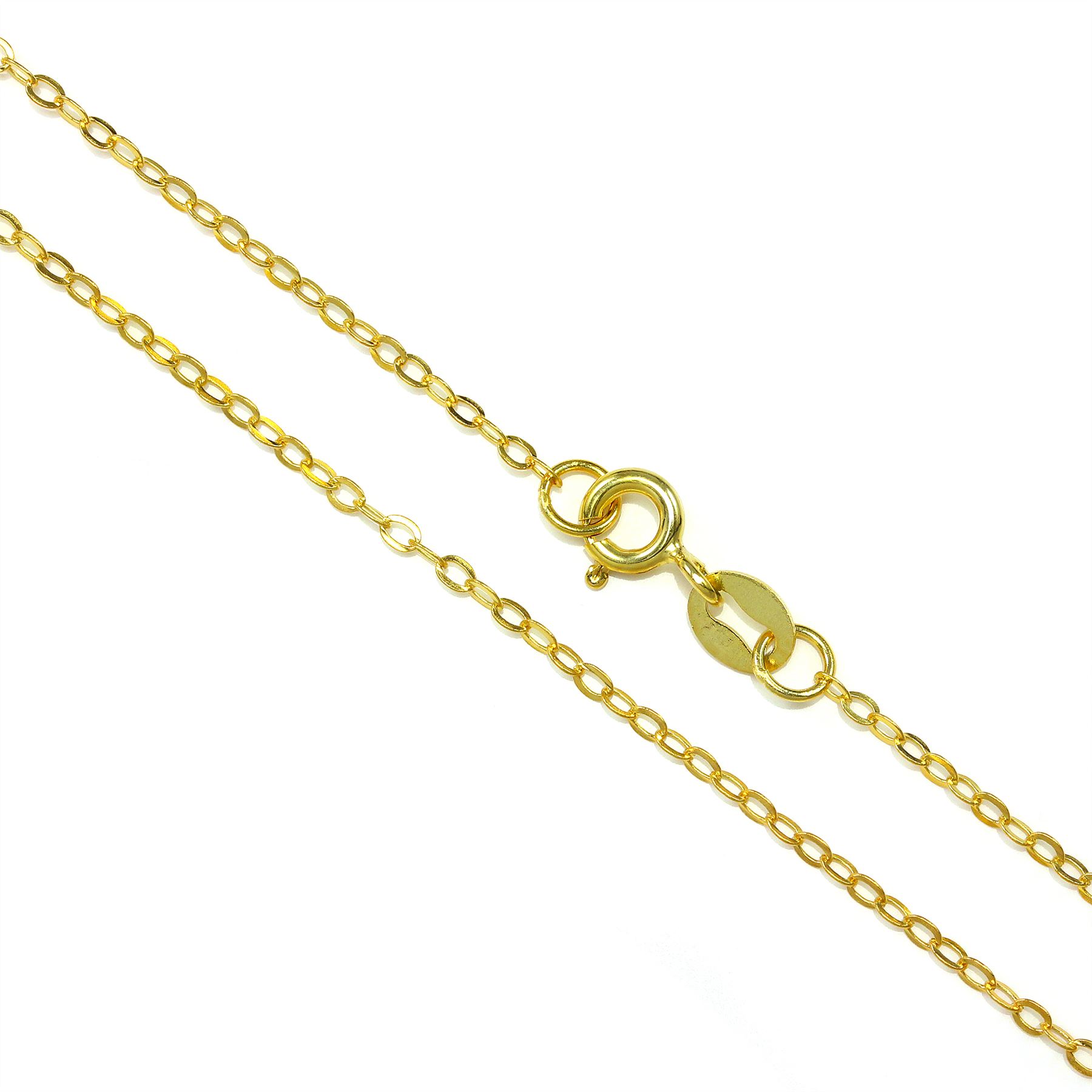 Gold Plated Sterling Silver Fine Trace Chain 16 18 20 22 24 28 32 