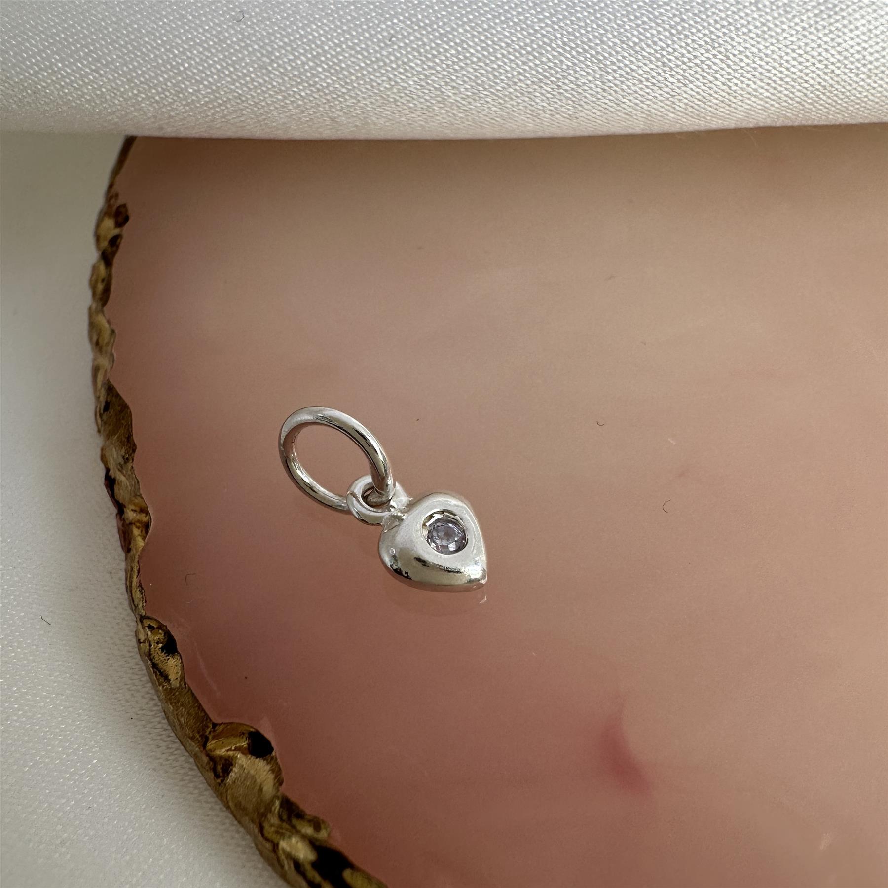 Charm Coeur Oxyde de Zirconium de Naissance en Argent 925/1000 - Foto 9 di 110