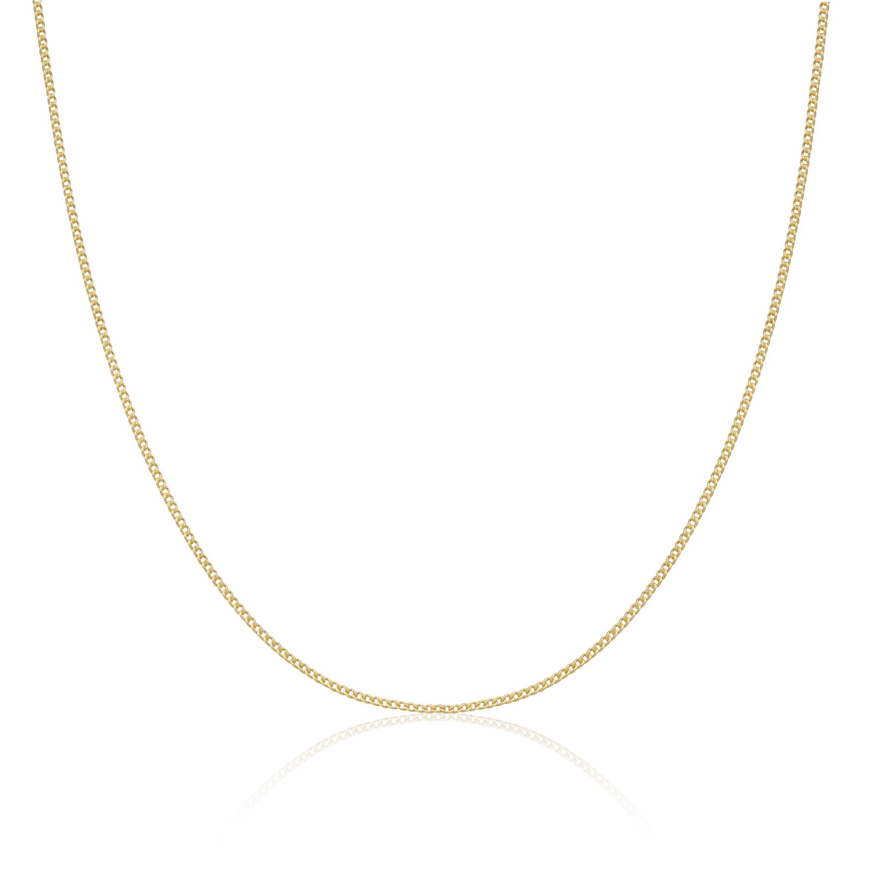 Chaîne Mailles Gourmette 1mm en Argent Plaqué Or Jaune 9 Carats - 41 à 61cm - Picture 7 of 15