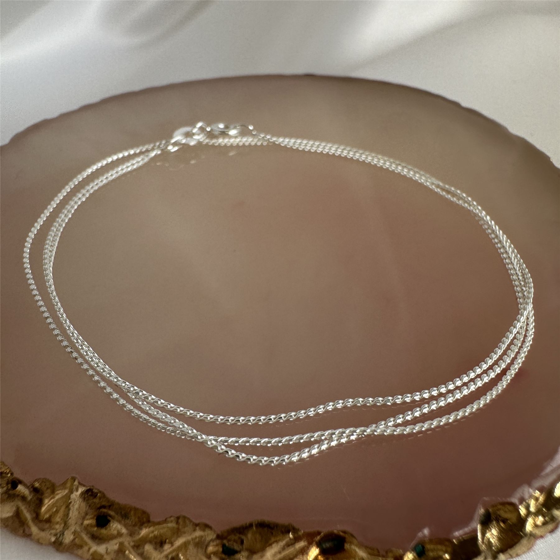 Fine Sterling Silver Foxtail Chain Necklace 14 16 18 20 22 24 28