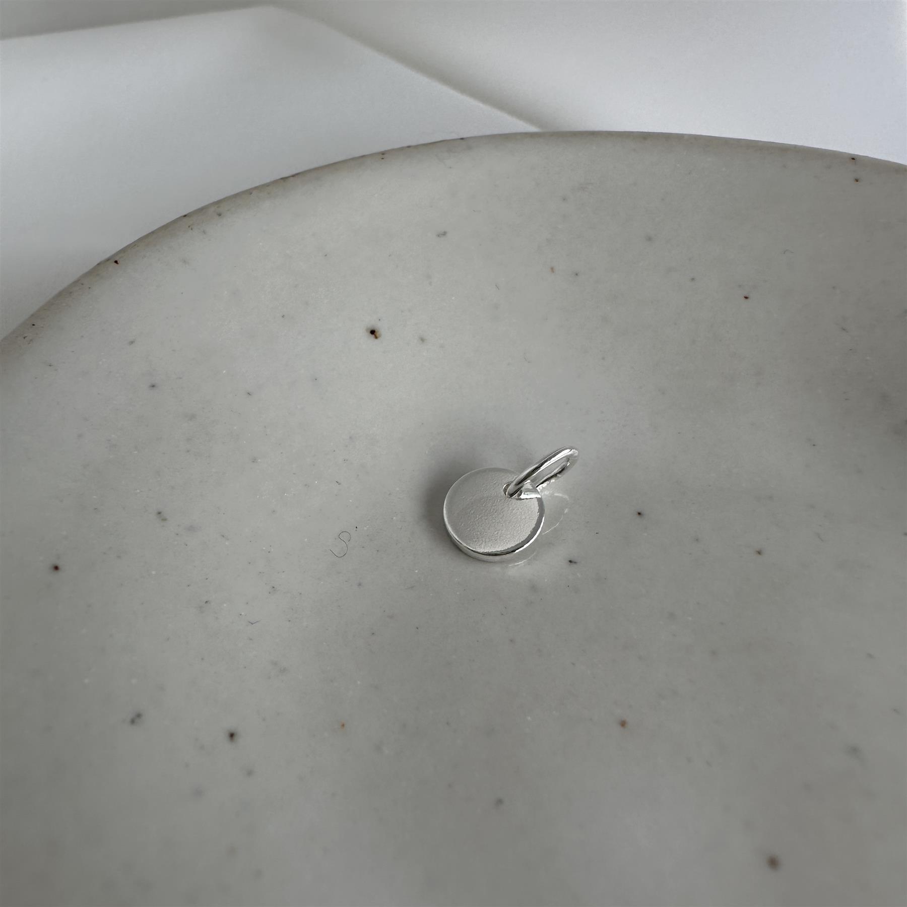 Tiny Sterling Silver Round Disc Charm
