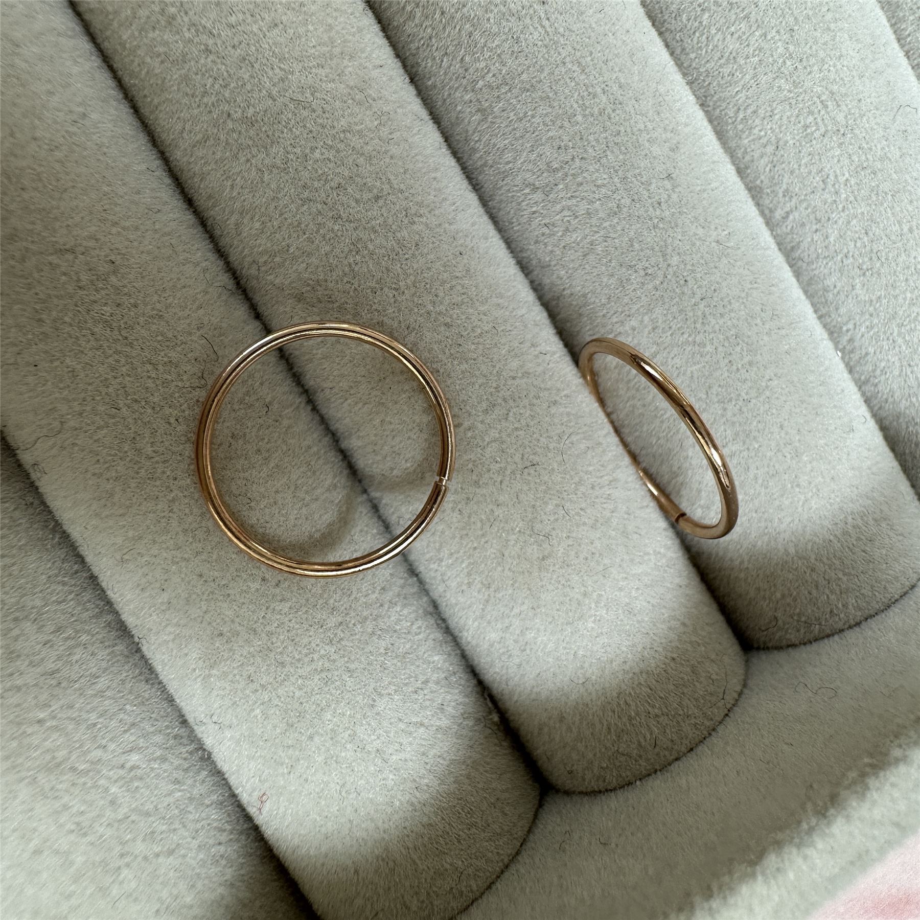 Rose Gold Plated Sterling Silver 12mm Sleeper Hoop Earrings