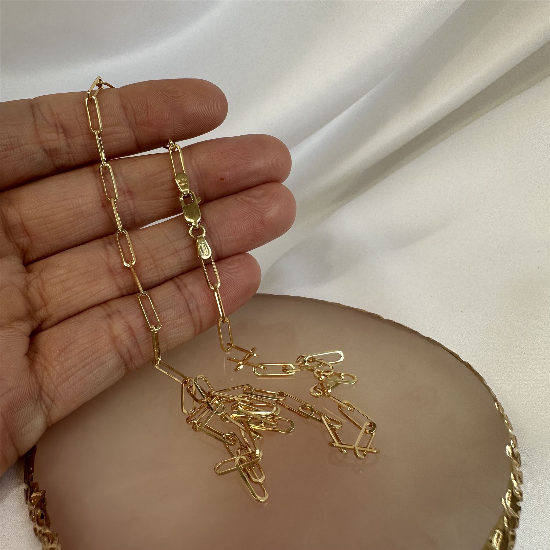 9ct Gold Long Link Chain Necklace - 18 - 20 Inches - Picture 13 of 21