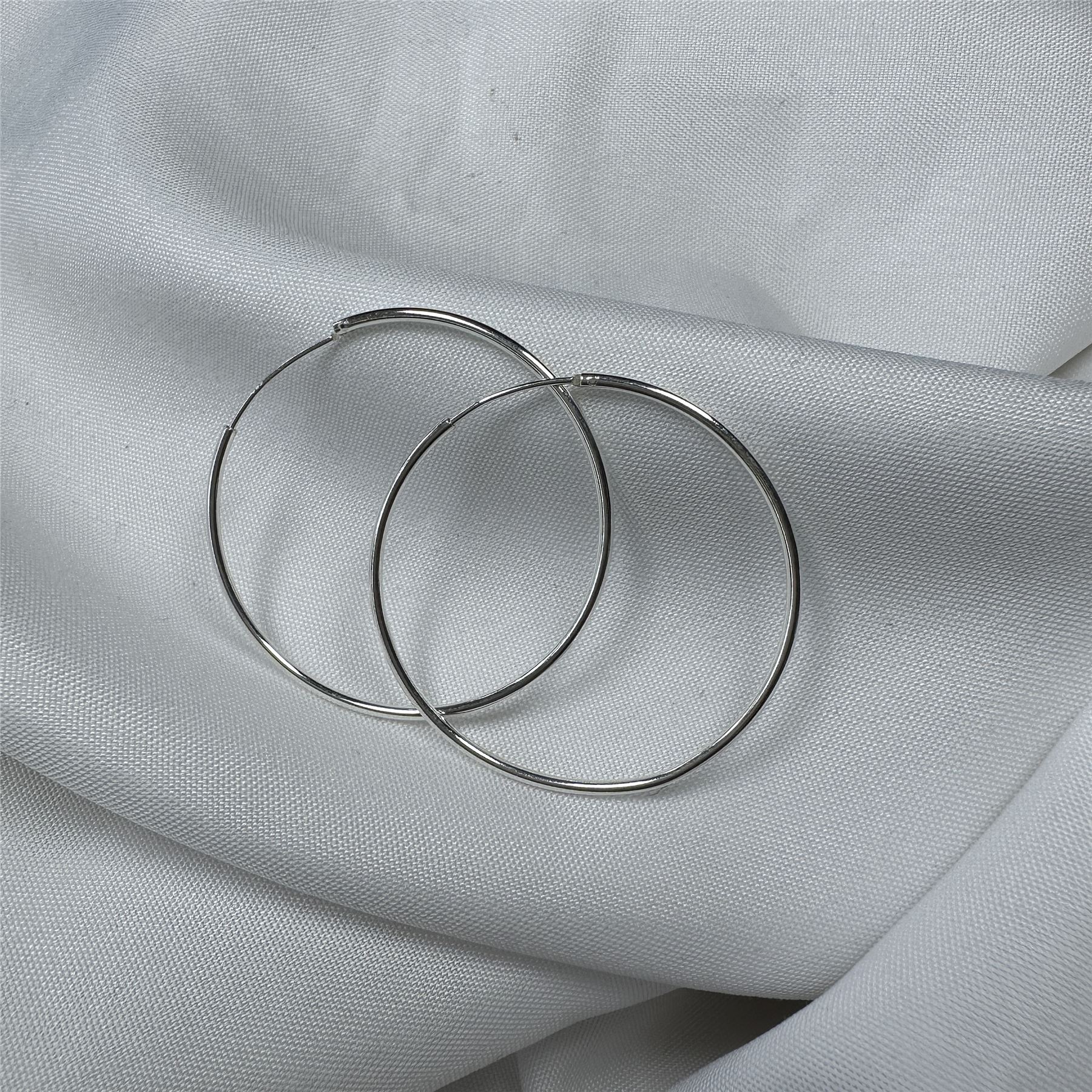 Sterling Silver Hoop Sleeper Earrings | 8mm - 50mm | Small - Large - Picture 46 of 71