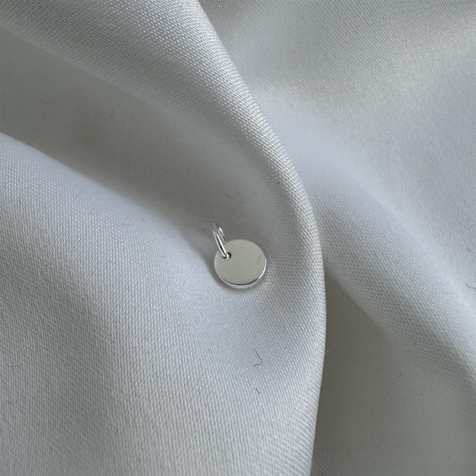 Tiny Sterling Silver Round Disc Charm