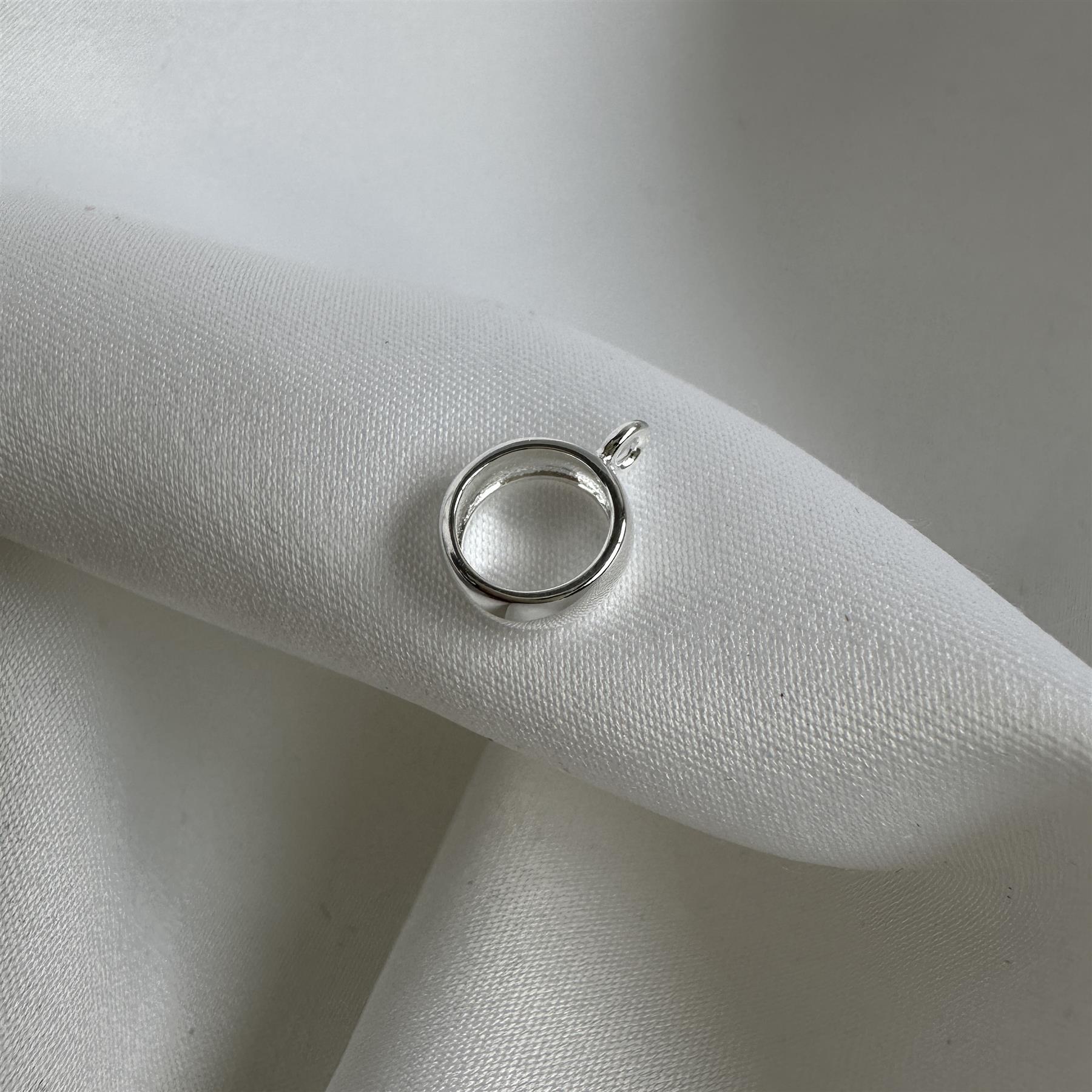 Sterling Silver 6.5mm Charm Bracelet Hanger Bead Carrier Bail Dangle Holder