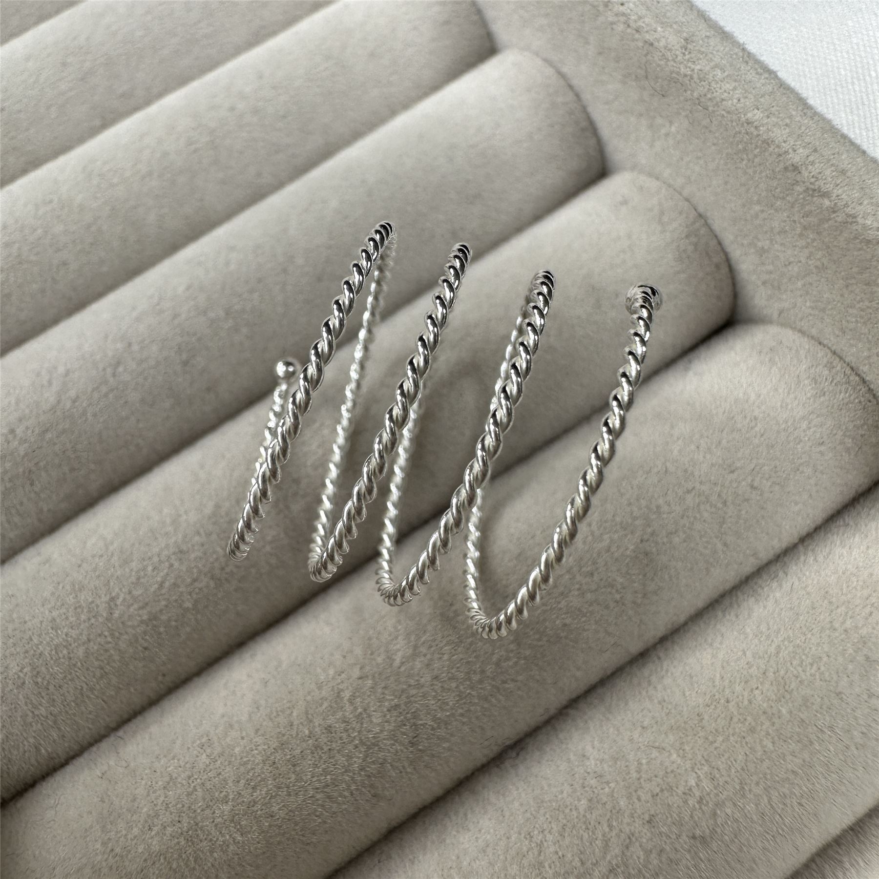 Sterling Silver Twisted Spiral Open Ring