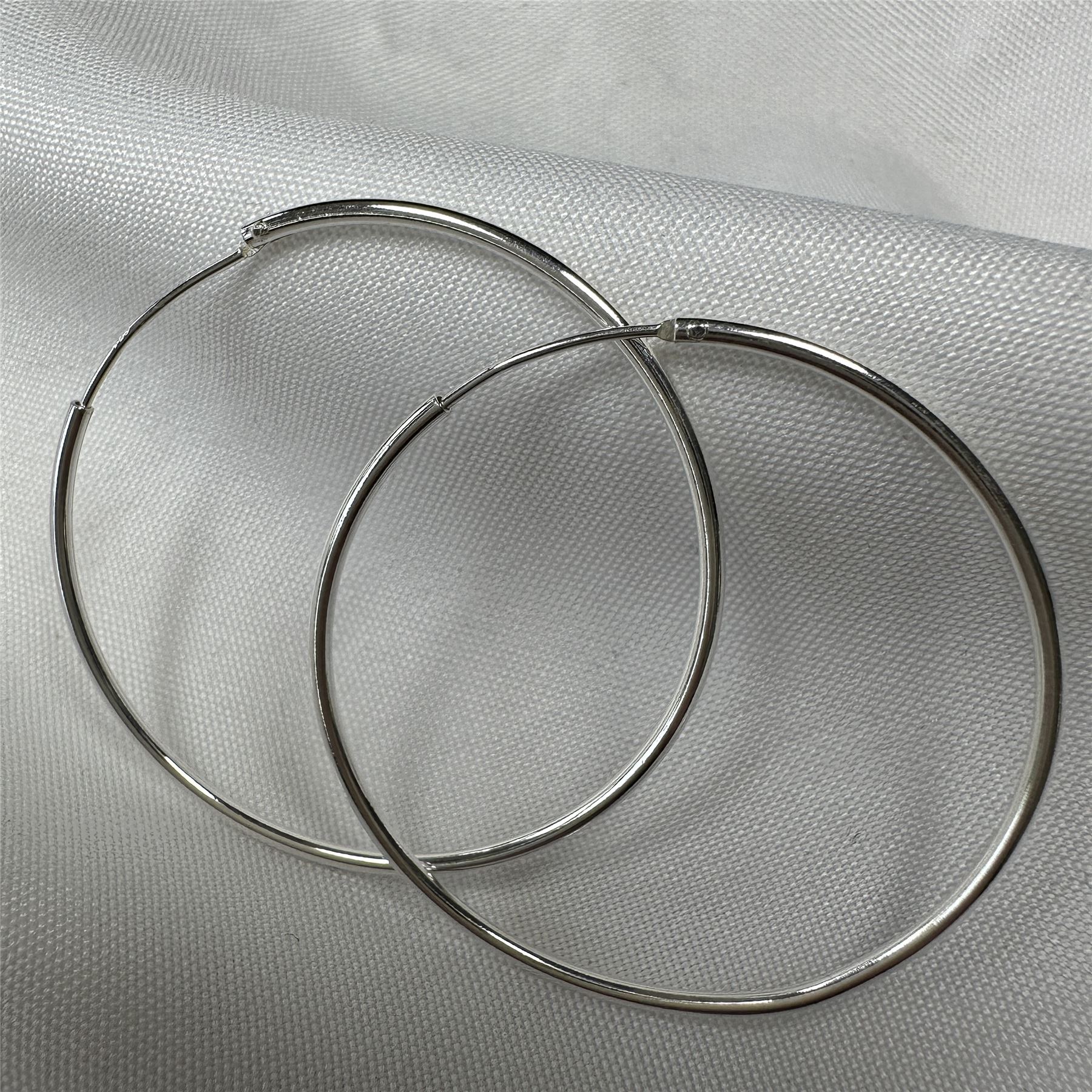 Sterling Silver Hoop Sleeper Earrings | 8mm - 50mm | Small - Large - Picture 49 of 71