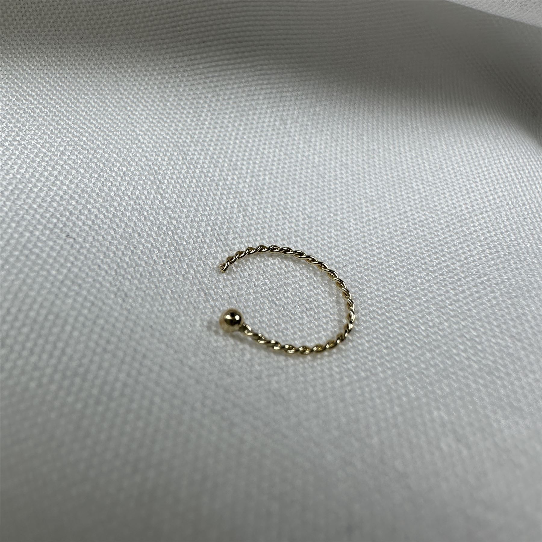 9ct Gold Twisted Open Hoop 8mm 22Ga Nose Ring