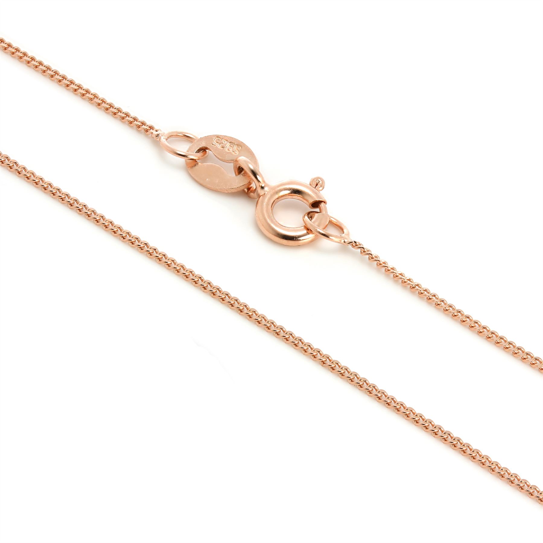 Rose Gold Plated Sterling Silver Fine Diamond Cut Chain 14 - 32 Inches - Picture 66 of 98