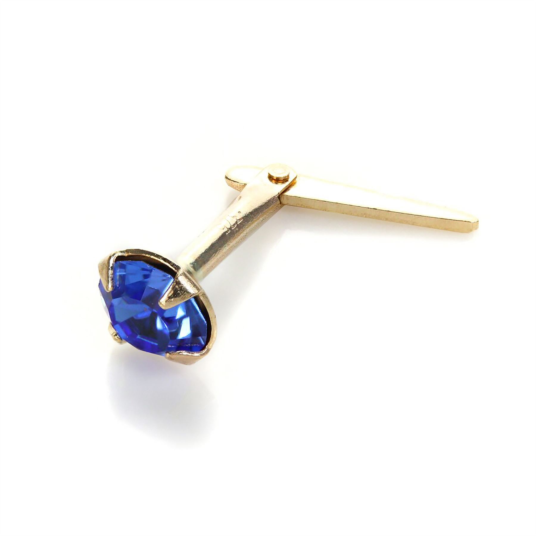 9ct Yellow Gold Andralok 3.5mm Crystal Nose Stud Pin | 10 Colours of Studs - Picture 22 of 29