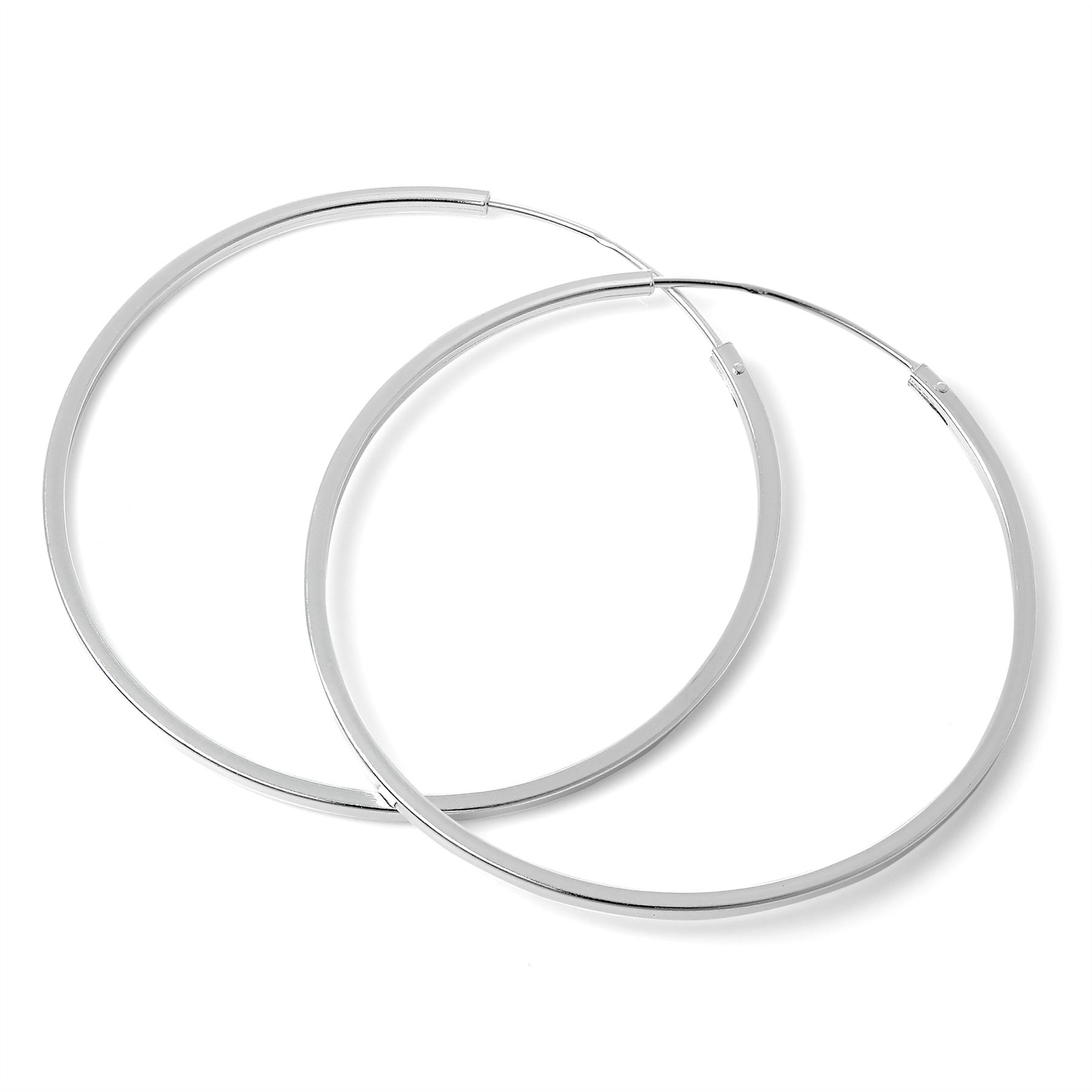 Boucles d'Oreilles Créoles Carrées 1mm en Argent 925/1000 - 1 à 4cm - Picture 26 of 27