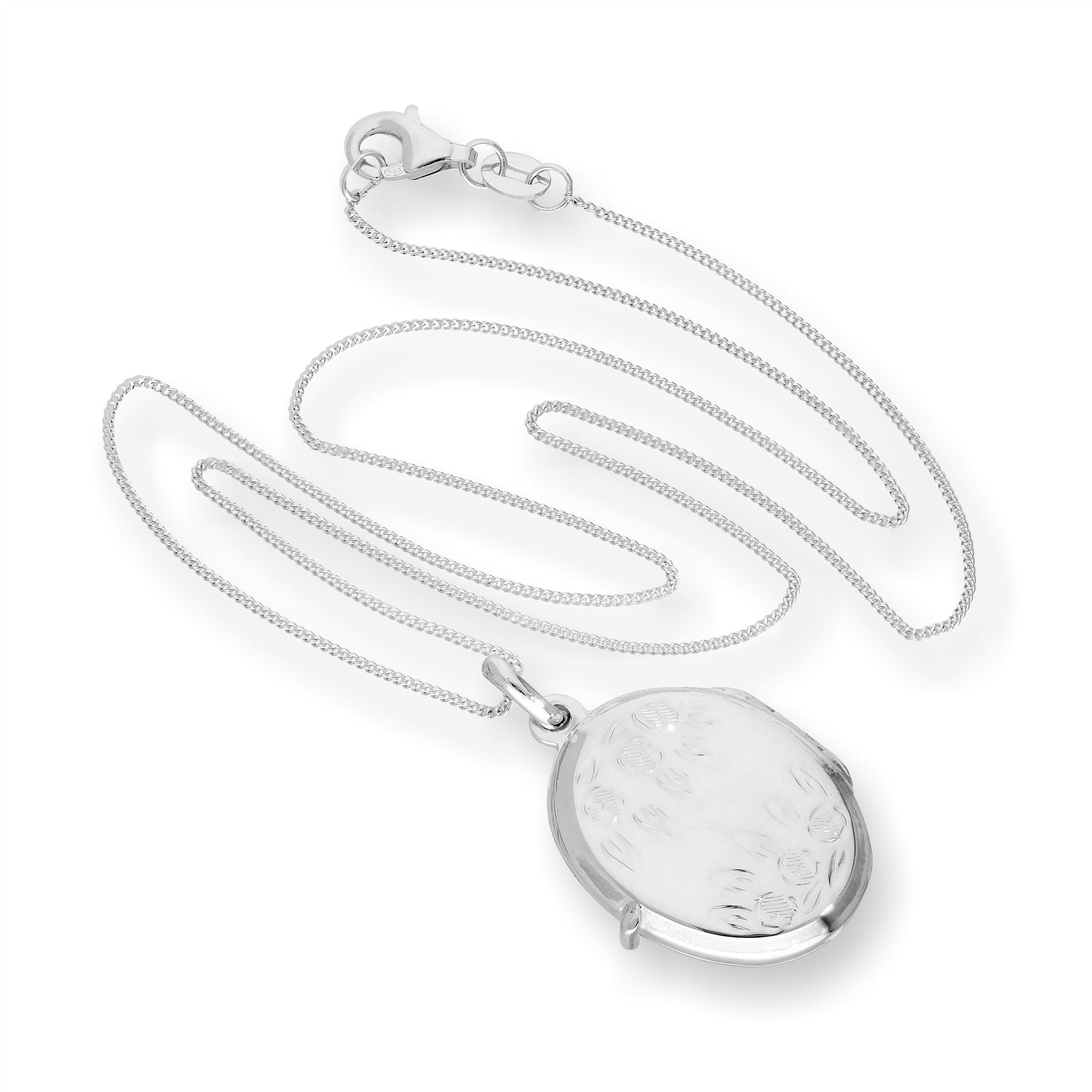 Sterlingsilber Oval Medaillon mit Rosen und Blumen an 40,6cm - 55,8cm (16 - 22 I - Bild 15 von 49
