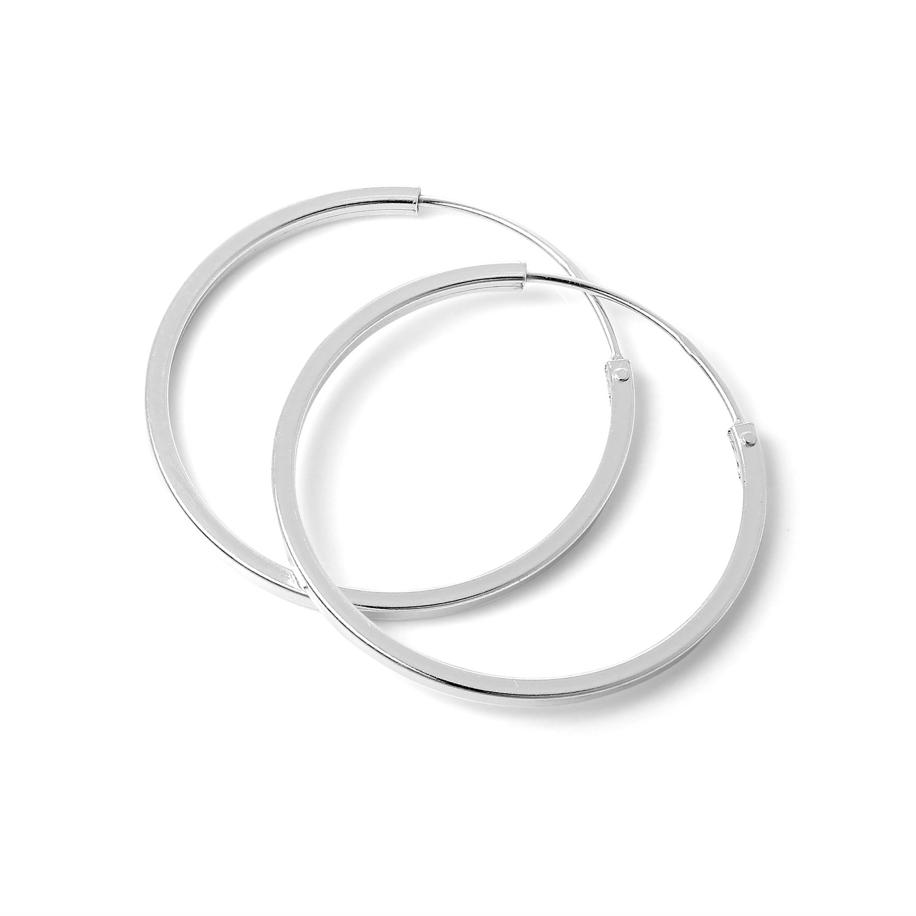 Boucles d'Oreilles Créoles Carrées 1mm en Argent 925/1000 - 1 à 4cm - Picture 19 of 27