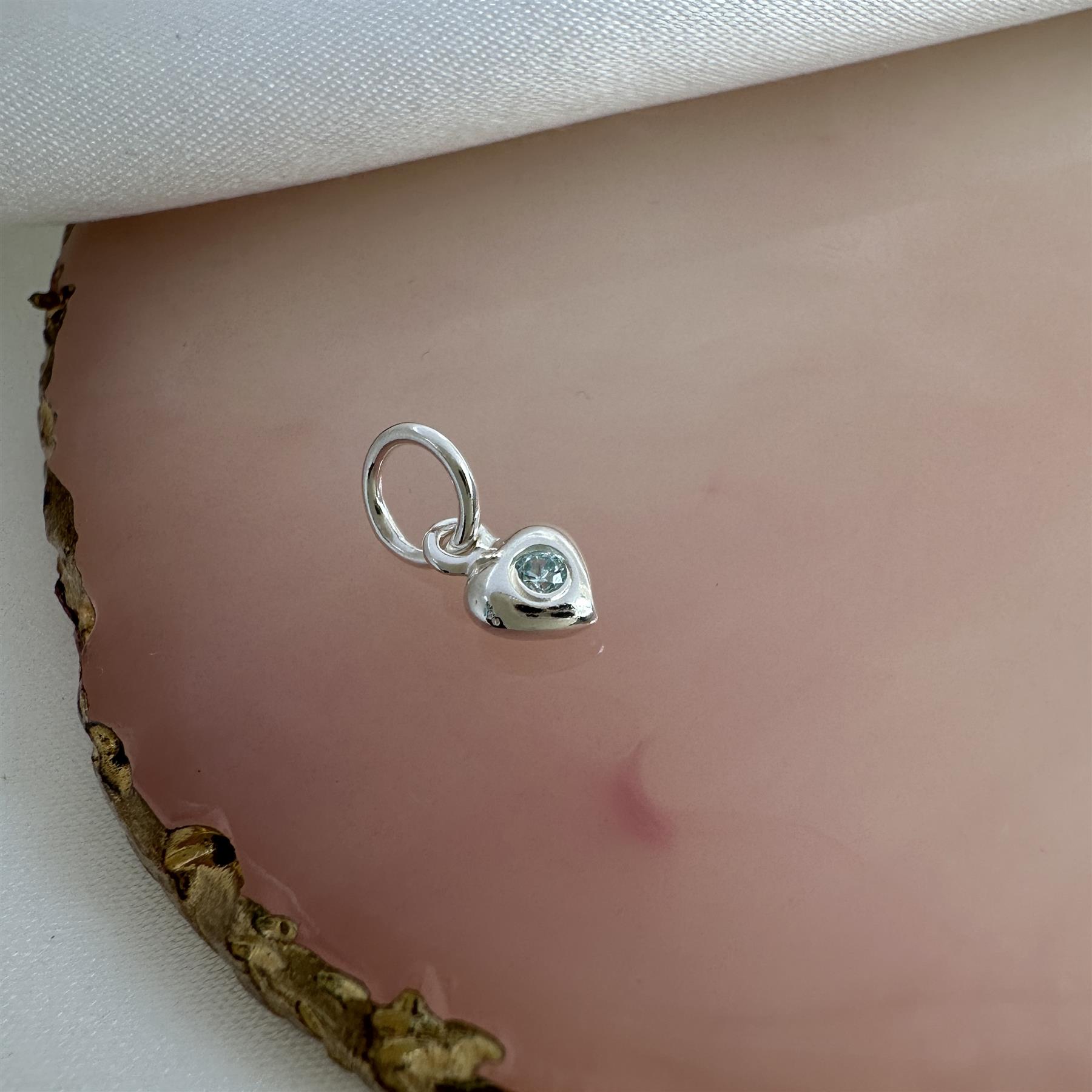 Charm Coeur Oxyde de Zirconium de Naissance en Argent 925/1000 - Foto 73 di 110