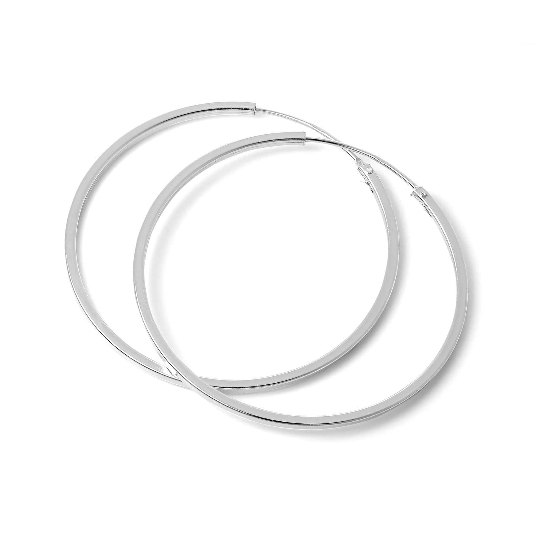 Boucles d'Oreilles Créoles Carrées 1mm en Argent 925/1000 - 1 à 4cm - Picture 24 of 27