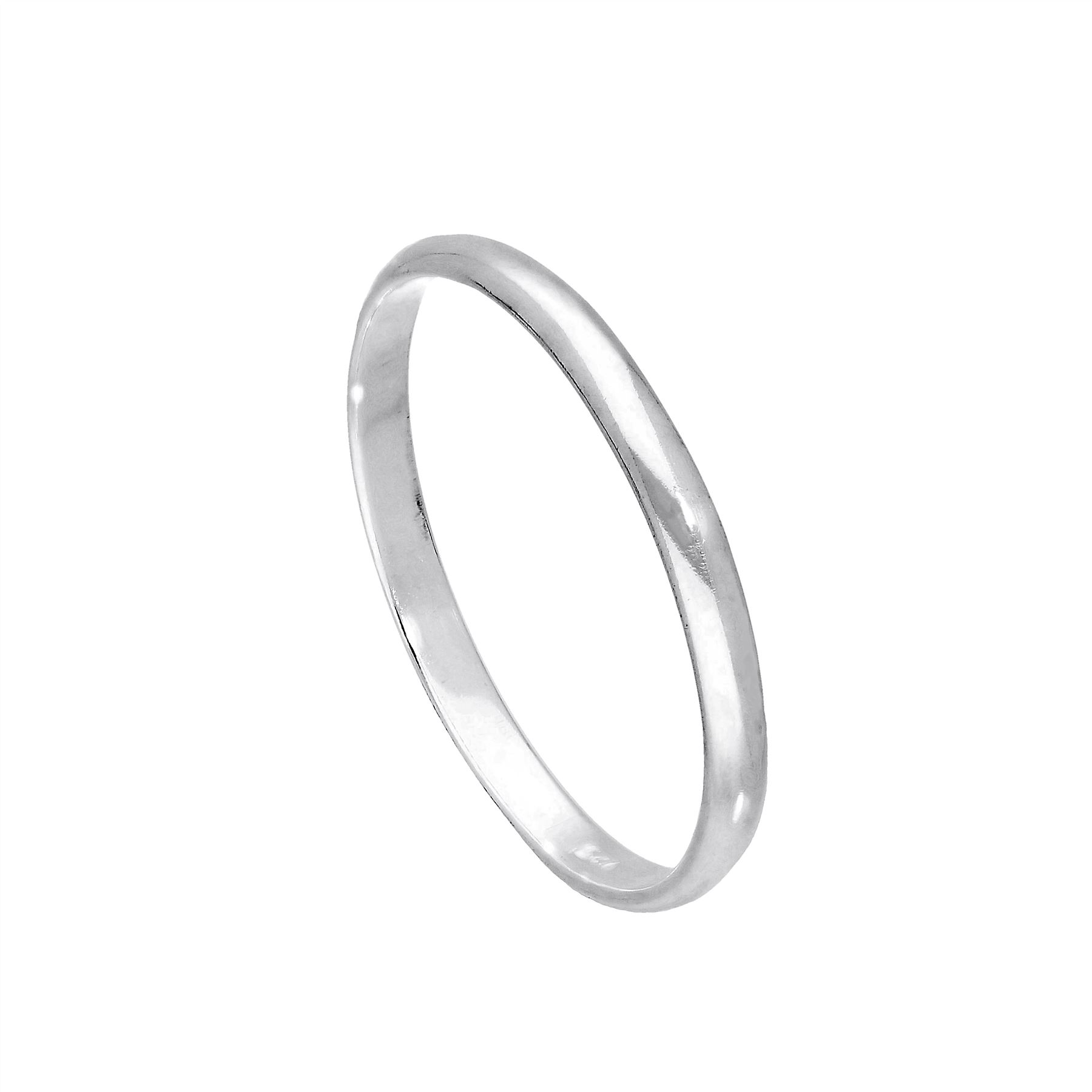 Sterling Silver 2mm D Shaped Wedding Band Ring Size E - W Plain Small - Picture 77 of 80