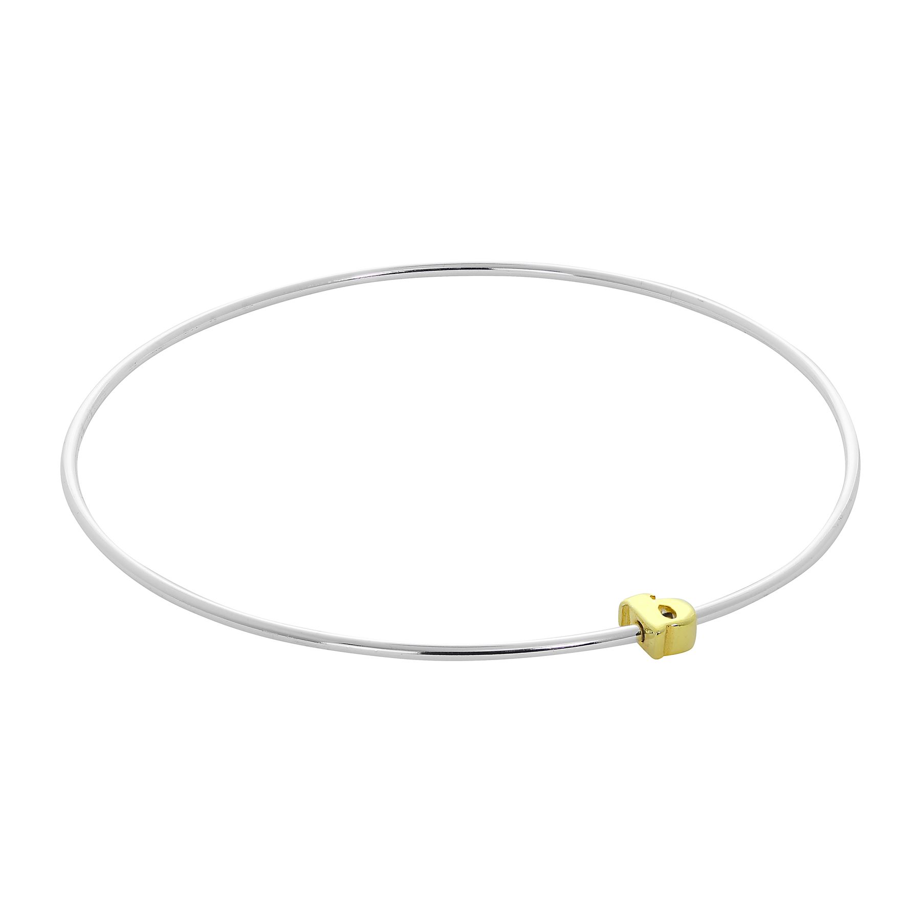 Sterling Silber Stapel Armreif mit Alphabet Buchstaben Perle A-Z & Herz - Bild 7 von 60