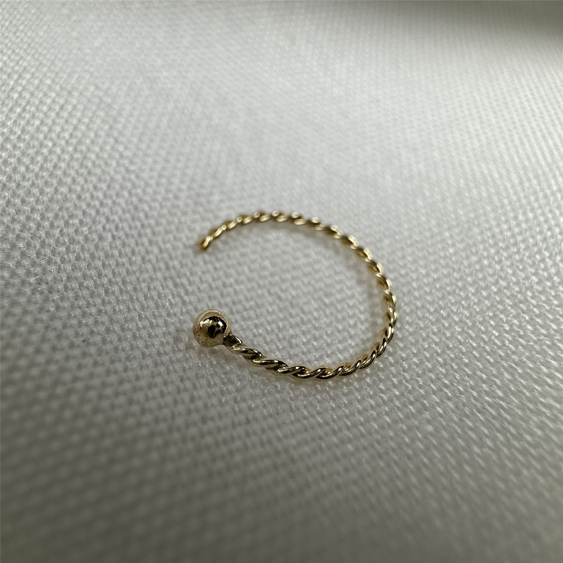 9ct Gold Twisted Open Hoop 8mm 22Ga Nose Ring