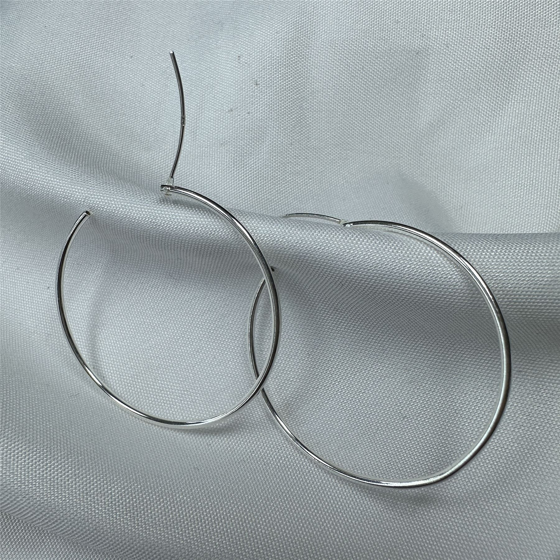Sterling Silver Hoop Sleeper Earrings | 8mm - 50mm | Small - Large - Picture 48 of 71