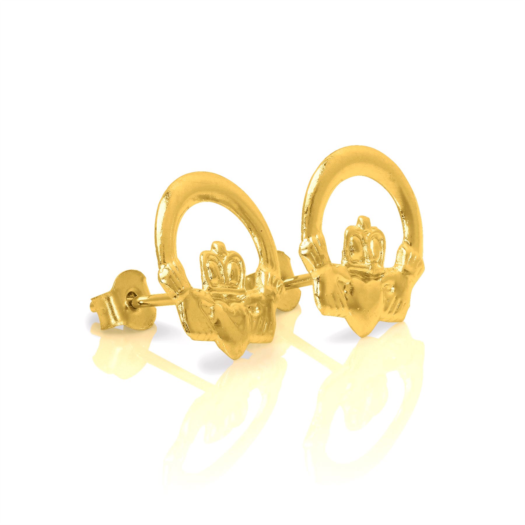Orecchini A Bottone In Oro Giallo 9 Kt Con Nodo Celtico