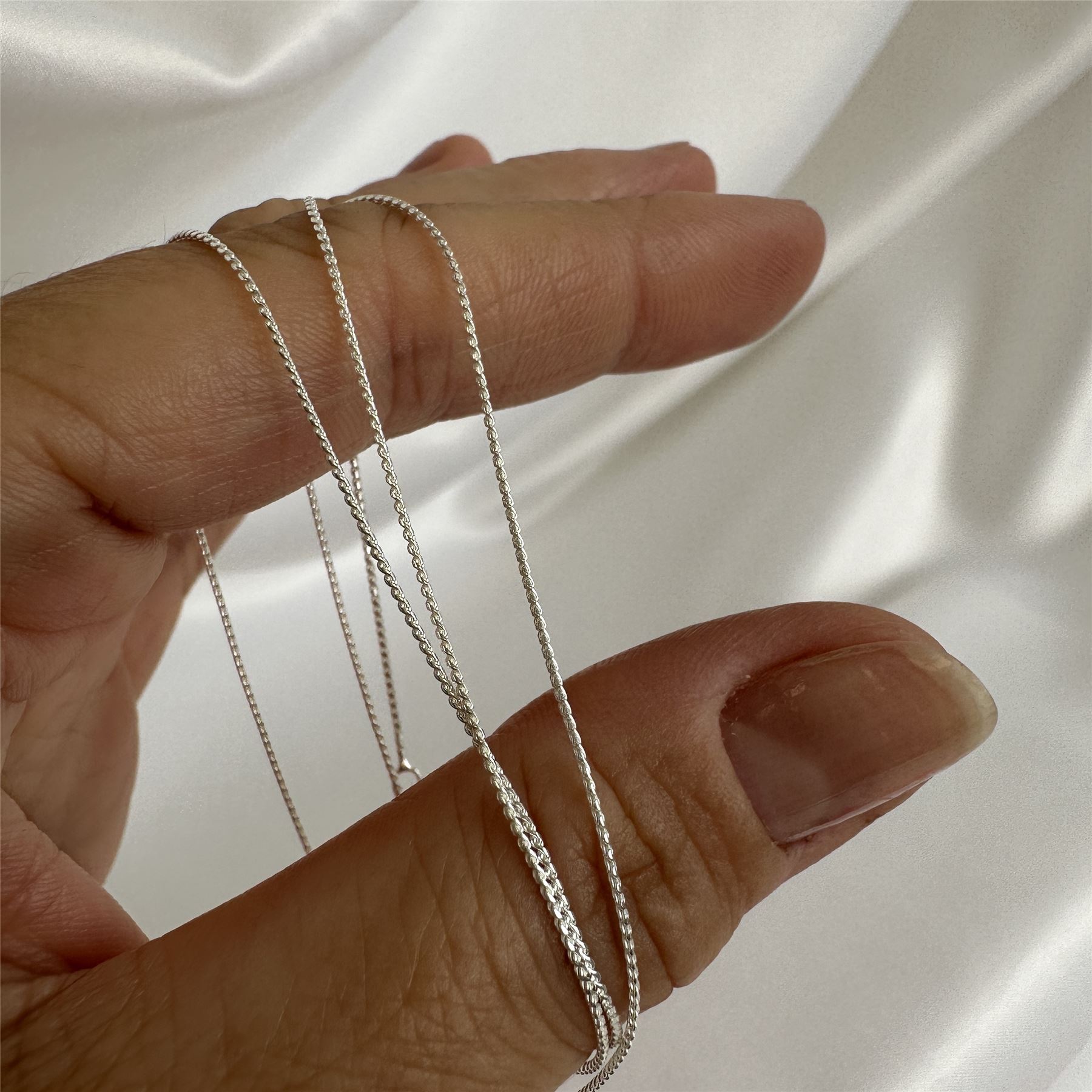 Fine Sterling Silver Foxtail Chain Necklace 14 16 18 20 22 24 28