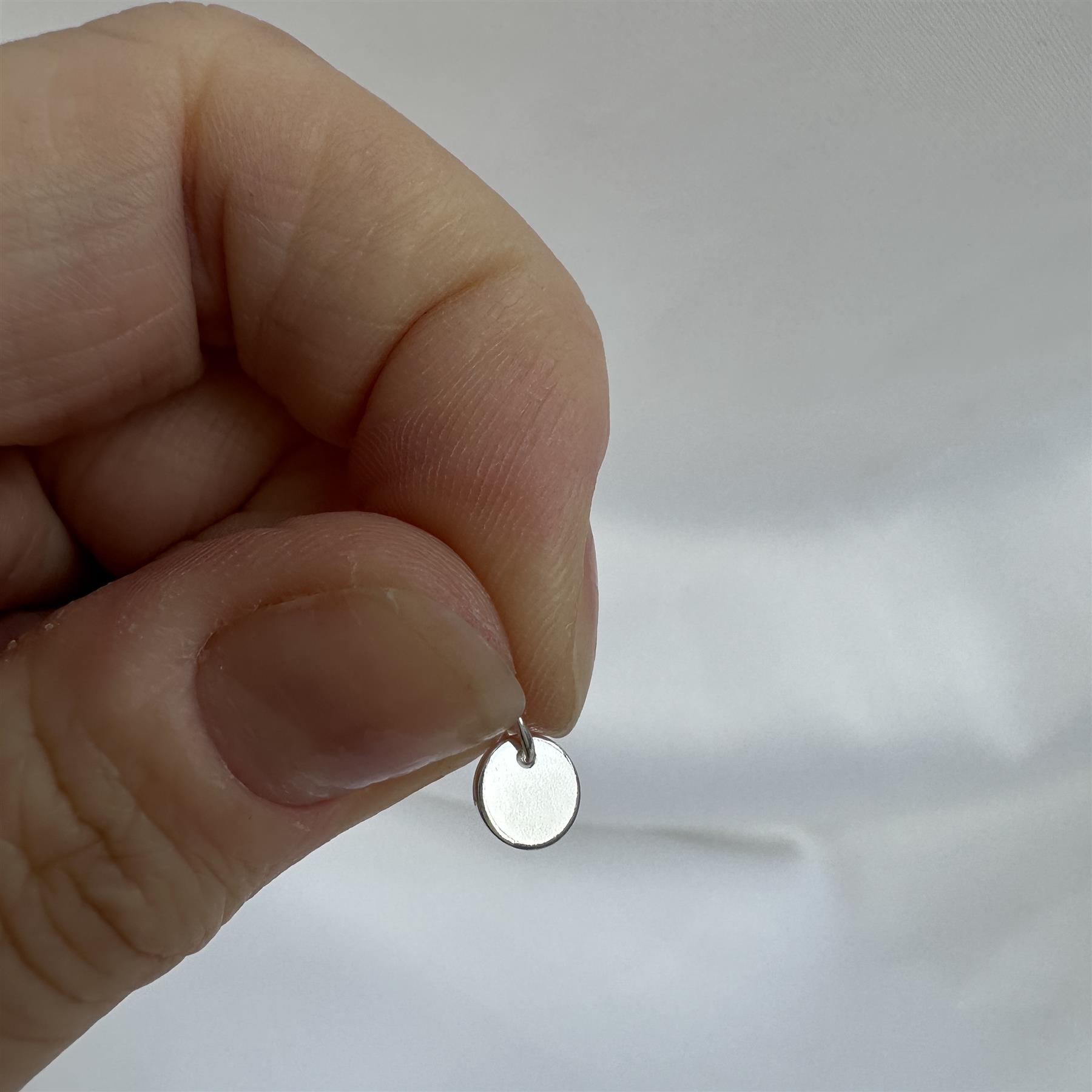 Tiny Sterling Silver Round Disc Charm