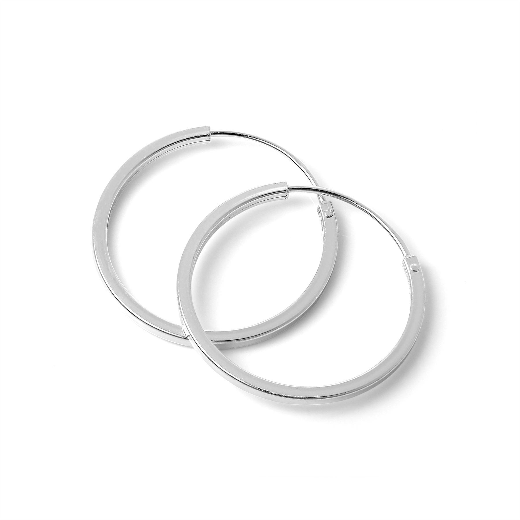 Boucles d'Oreilles Créoles Carrées 1mm en Argent 925/1000 - 1 à 4cm - Picture 17 of 27