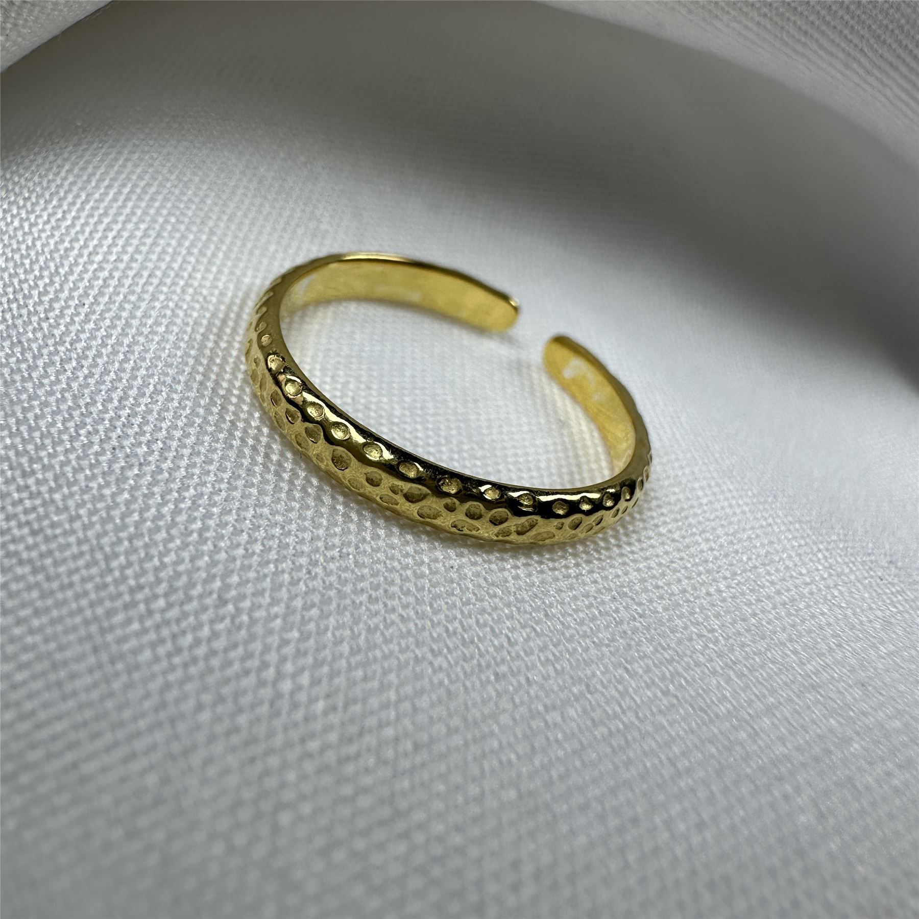 Gold Plated Sterling Silver Hammered Adjustable Toe Ring
