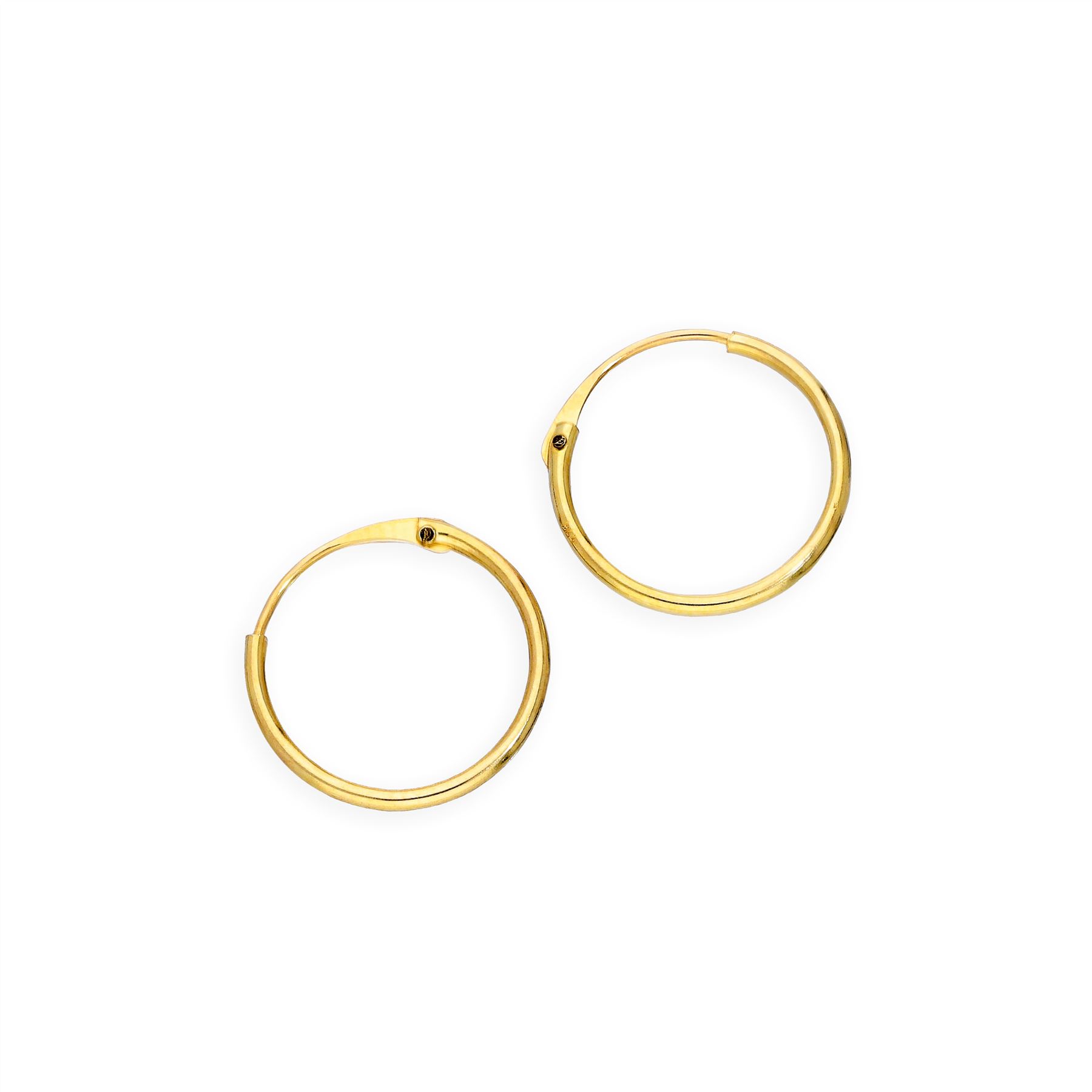 9ct Gold 0.8mm Tube Hoop Earrings 8mm - 20mm - Picture 8 of 17