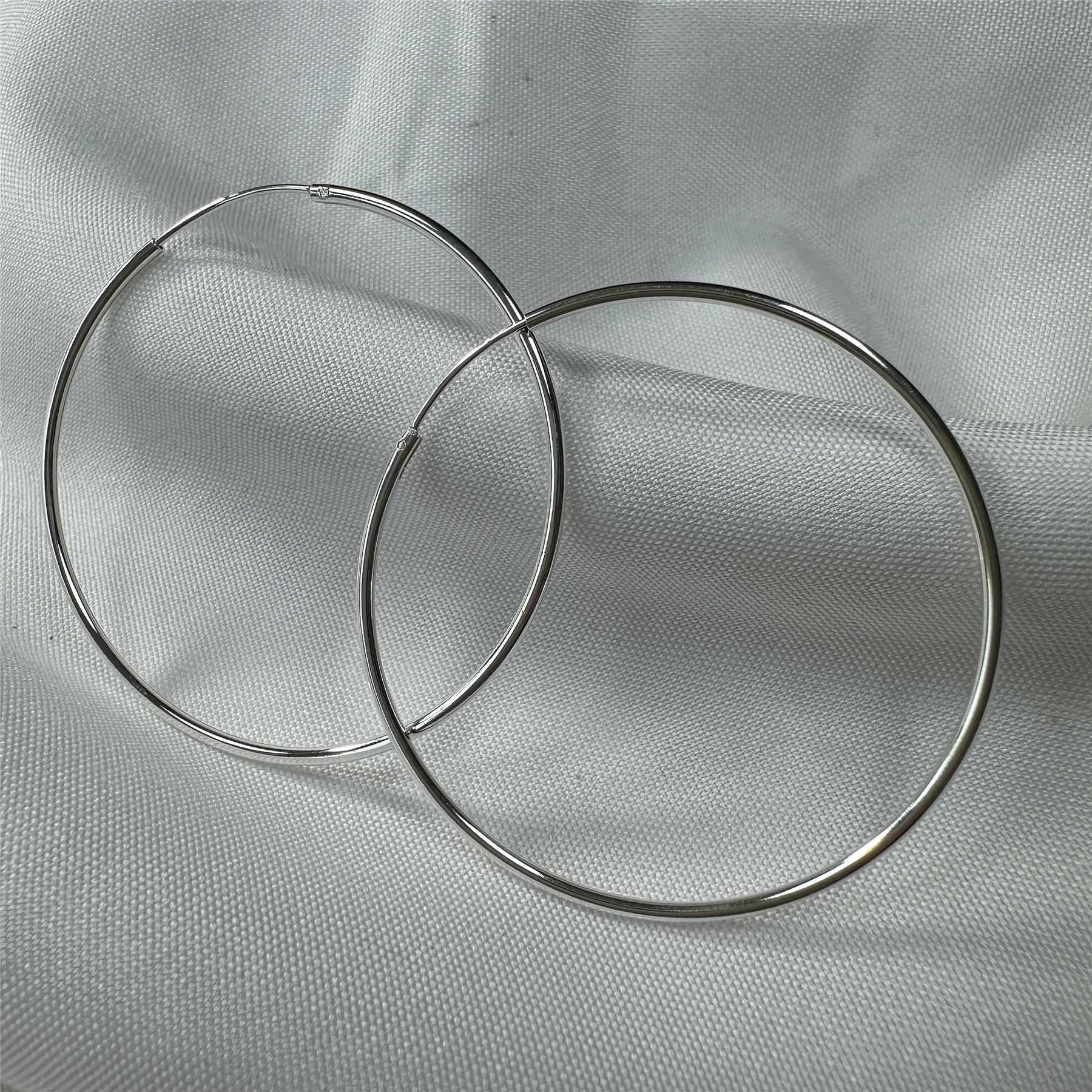 Sterling Silver Hoop Sleeper Earrings | 8mm - 50mm | Small - Large - Picture 52 of 71
