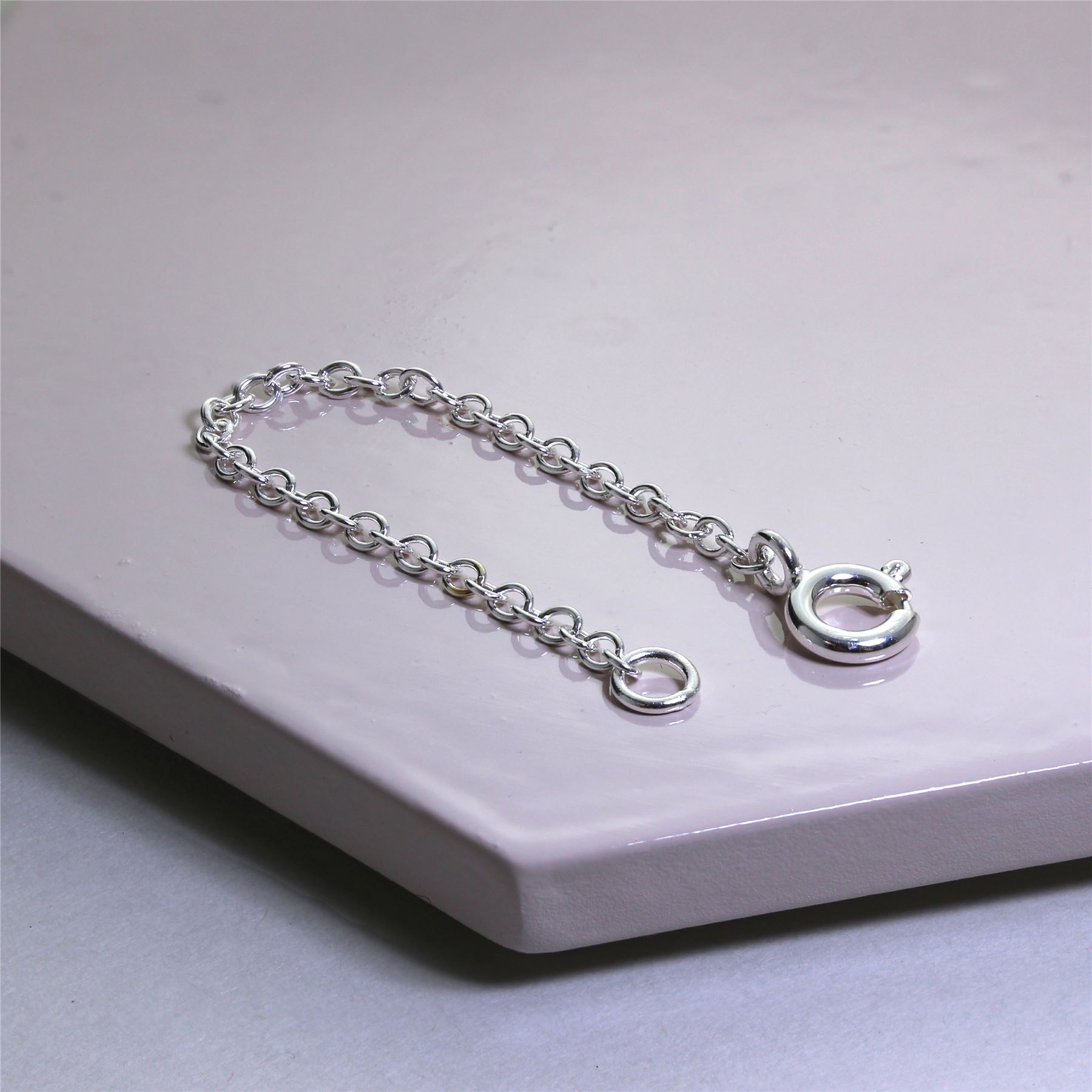 Sterling Silver Trace Chain Extender 2 3 4 " Inches Necklace Extension - Picture 33 of 33