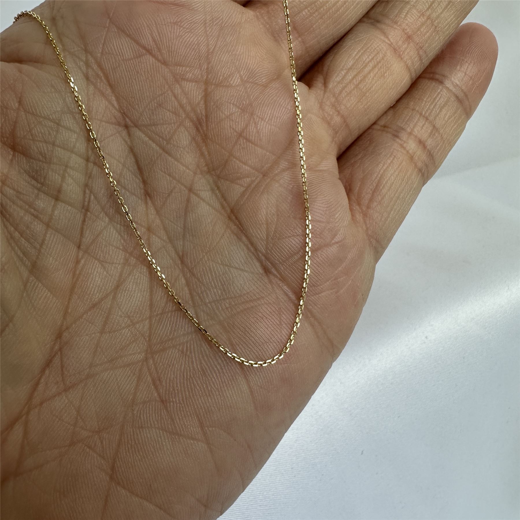 Chaîne Trace à Facettes En Or 9 Carats - Longueur Réglable 16-22 Pouces - Neuf Avec étiquettes