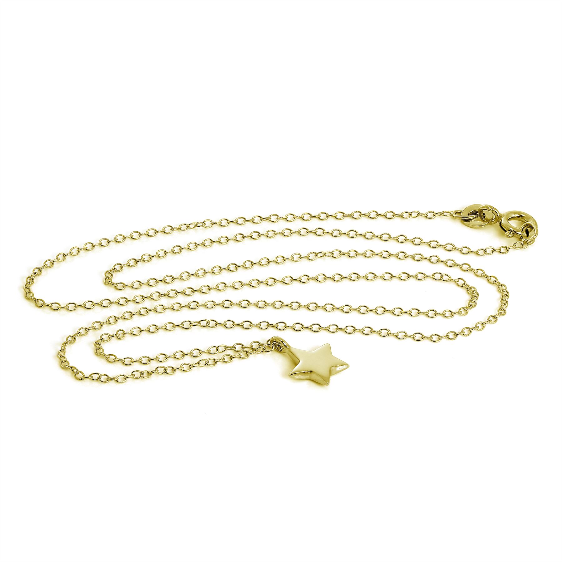 Gold Plated Sterling Silver Star Necklace 18 Inches