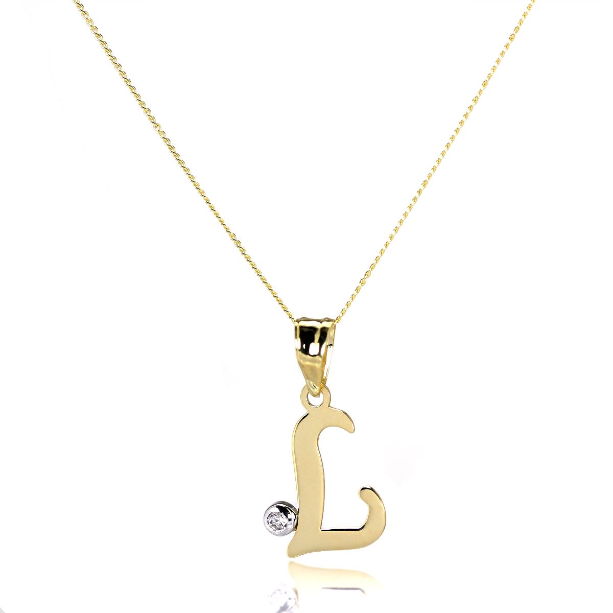 Light 9ct Gold Letter Alphabet A - Z Pendant w CZ Crystal / Initials / Necklaces - Picture 92 of 211