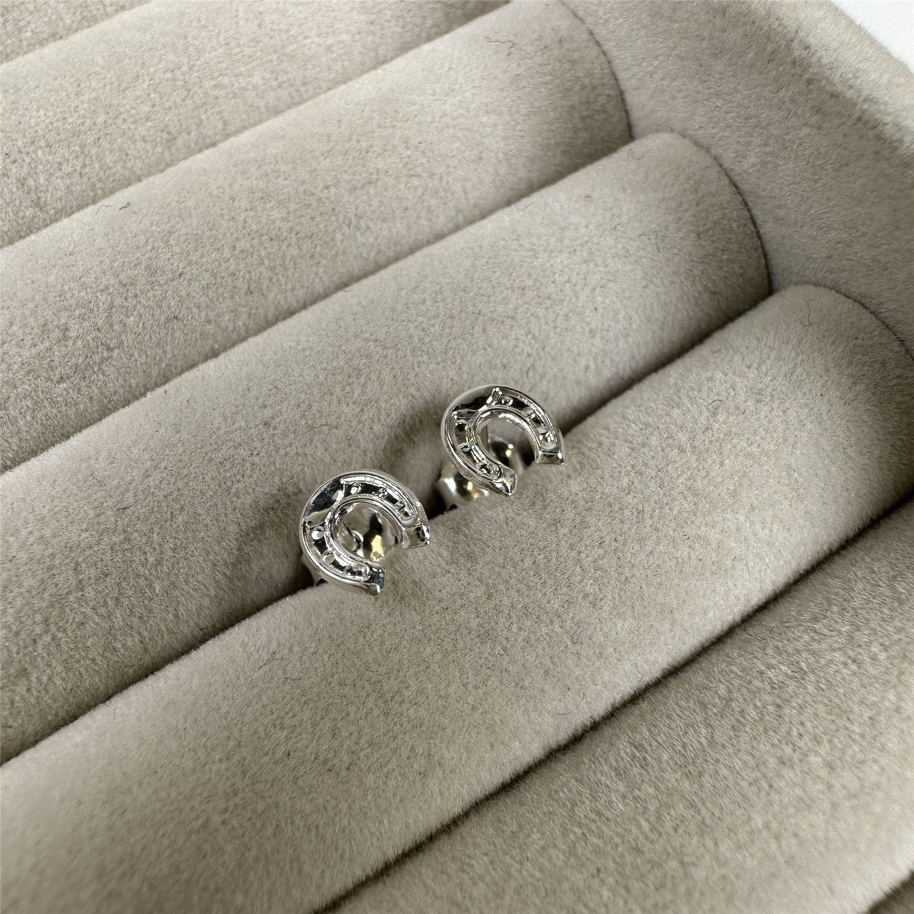 Sterling Silver Small Horseshoe Stud Earrings Studs Horse Shoe Earring