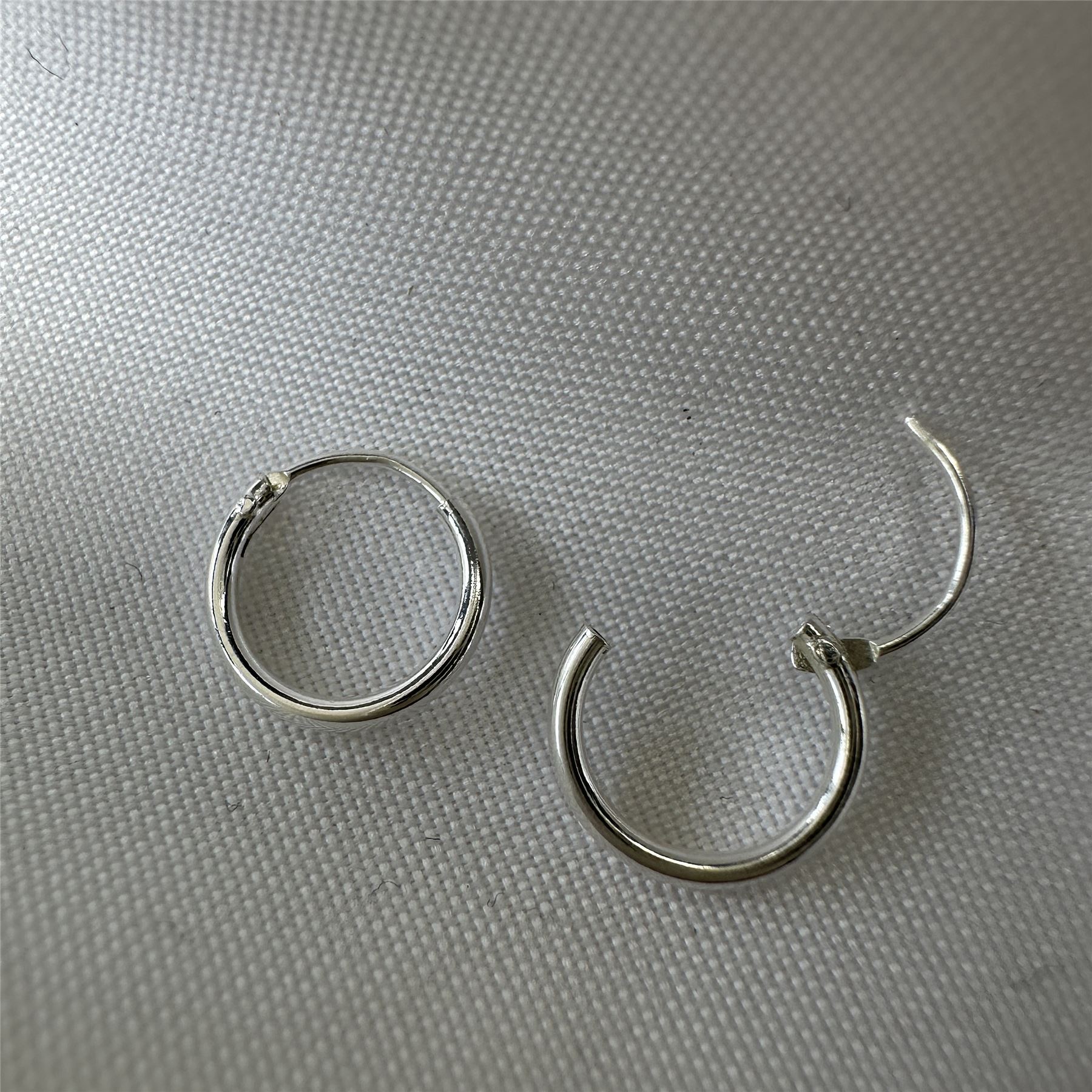 Sterling Silver Hoop Sleeper Earrings | 8mm - 50mm | Small - Large - Picture 14 of 71