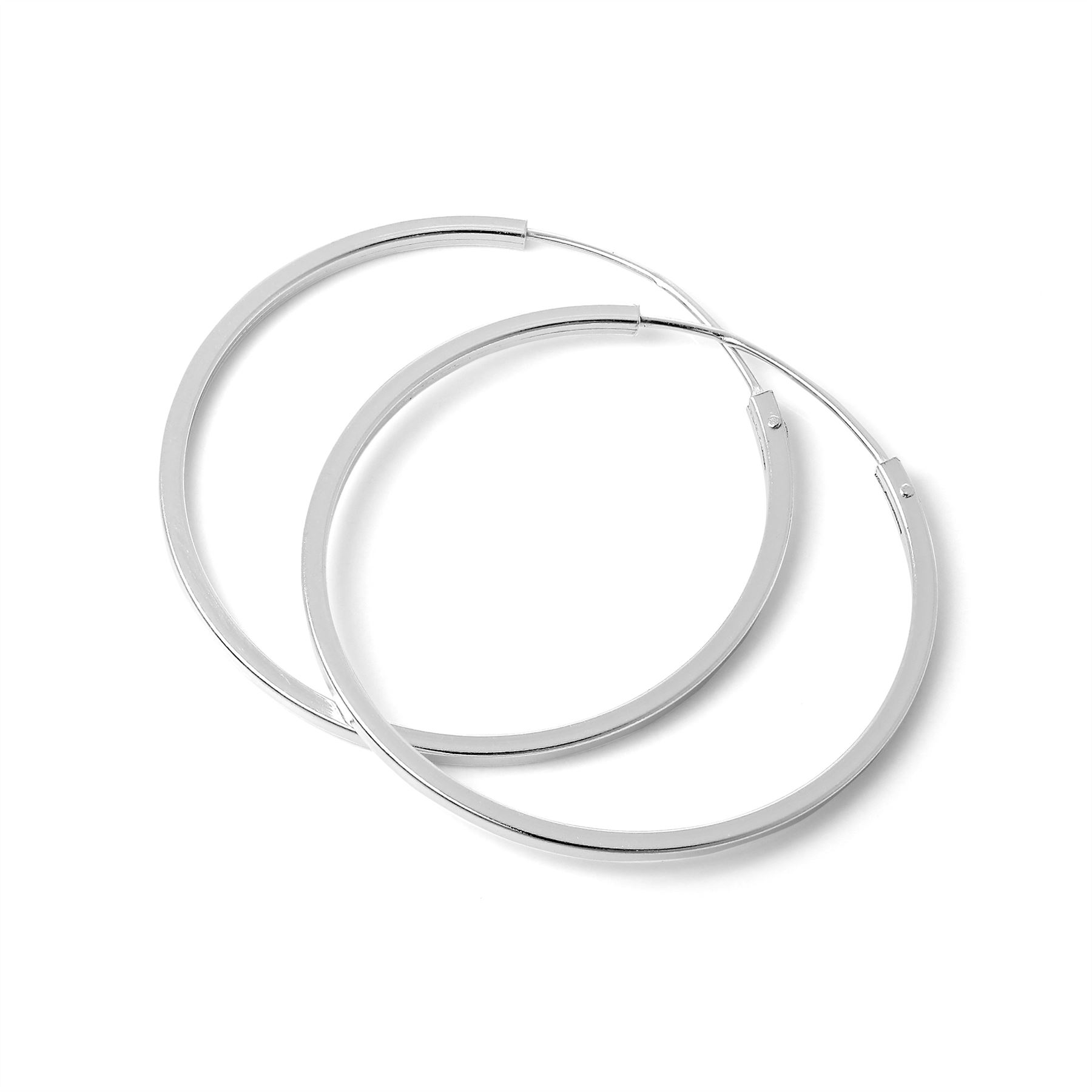 Boucles d'Oreilles Créoles Carrées 1mm en Argent 925/1000 - 1 à 4cm - Picture 22 of 27