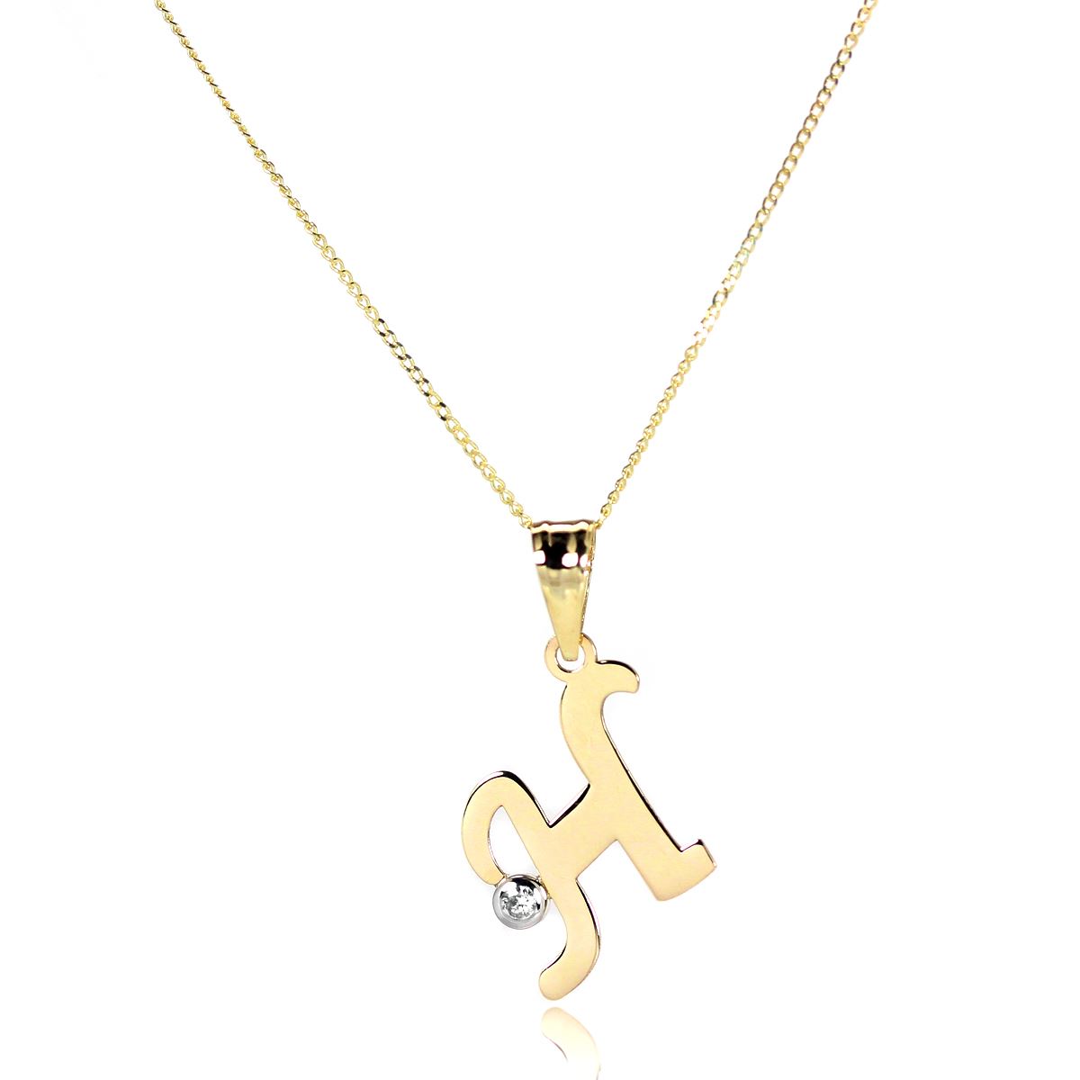 Light 9ct Gold Letter Alphabet A - Z Pendant w CZ Crystal / Initials / Necklaces - Picture 61 of 211
