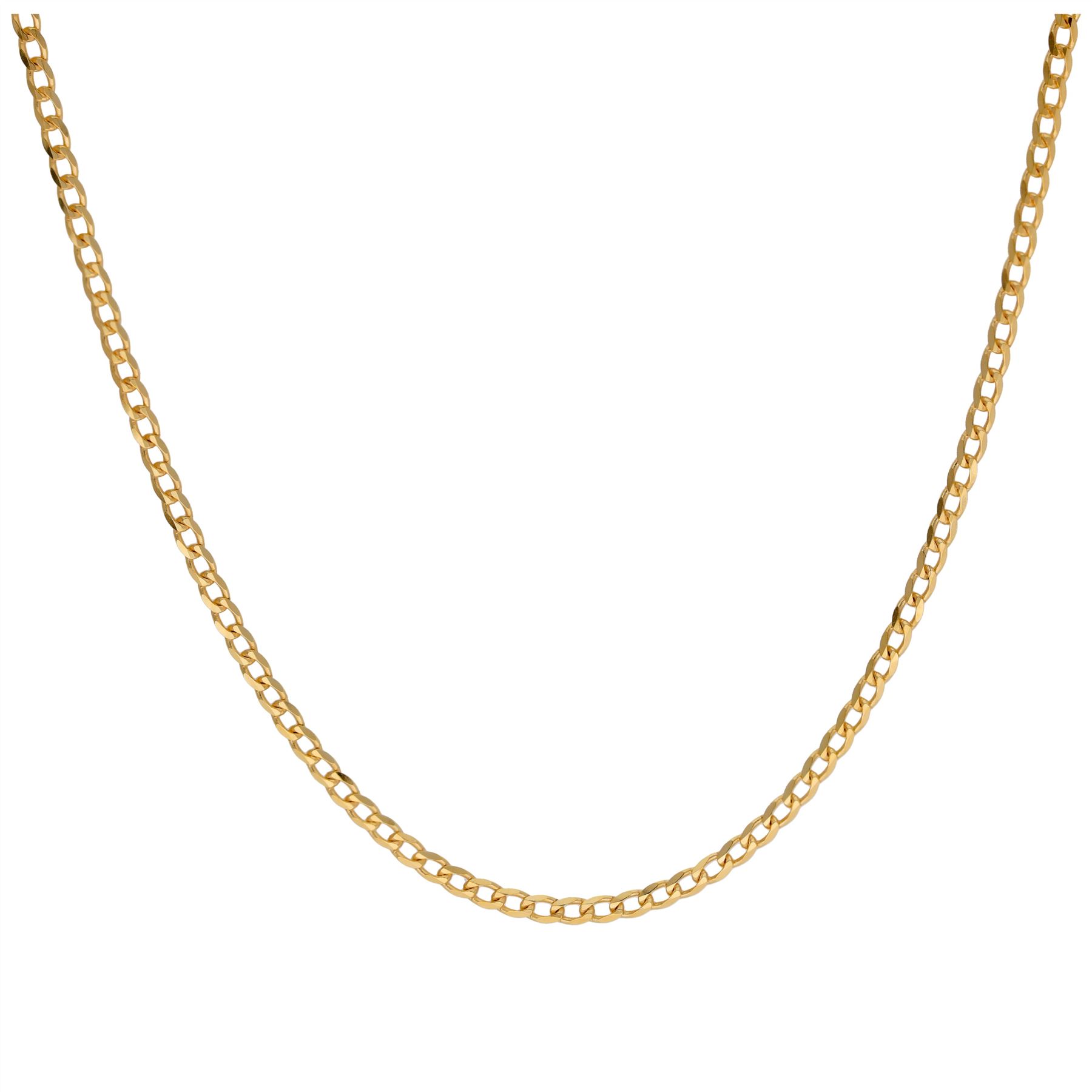 Collier Chaîne Gourmette Plate à Facettes 1.3mm Or 9 Carats 18-24 Pouces - Picture 13 of 15