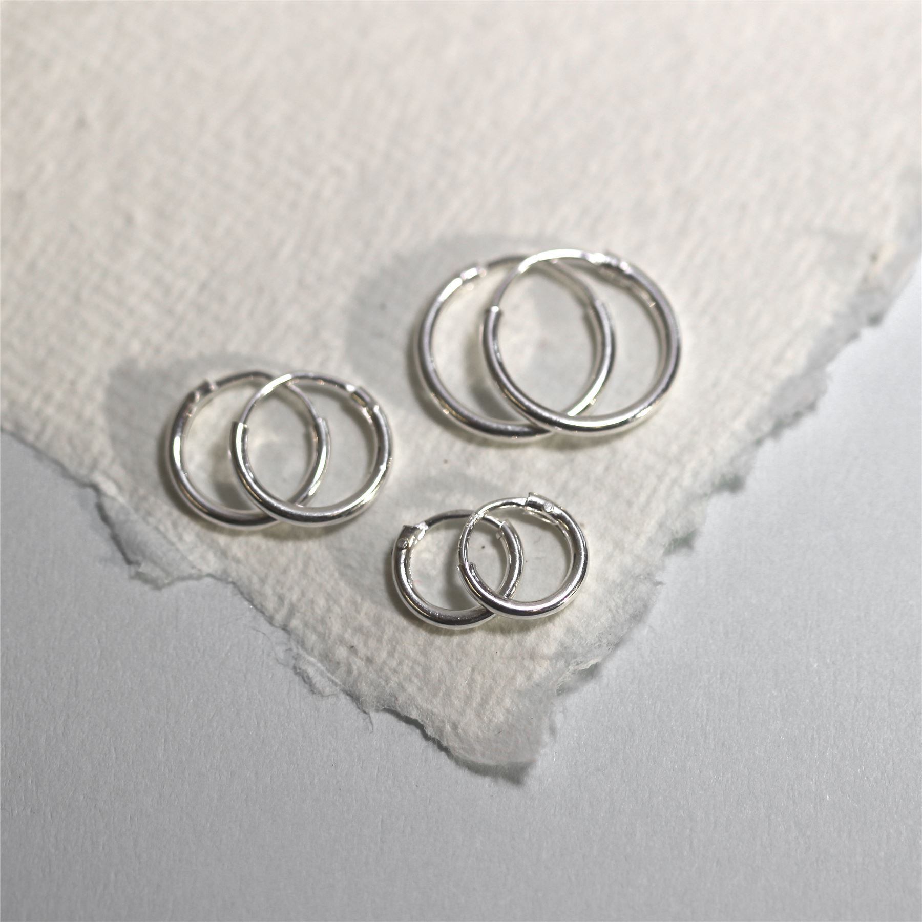 Sterling Silver Hoop Sleeper Earrings | 8mm - 50mm | Small - Large - Picture 66 of 71