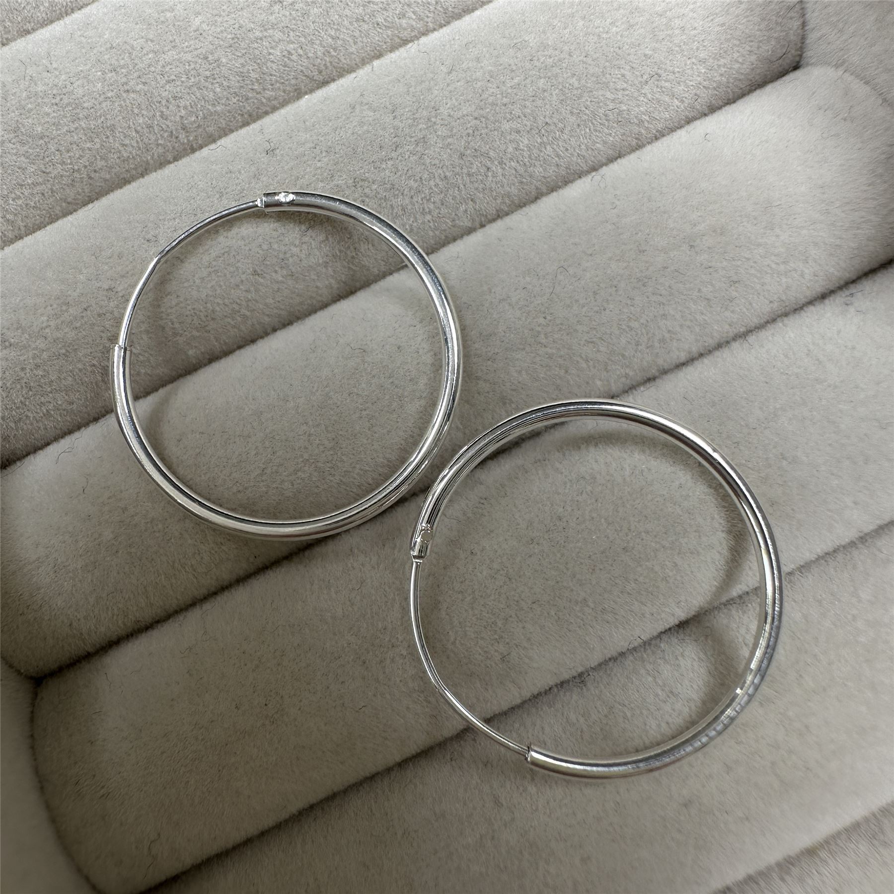 Sterling Silver Hoop Sleeper Earrings | 8mm - 50mm | Small - Large - Picture 31 of 71