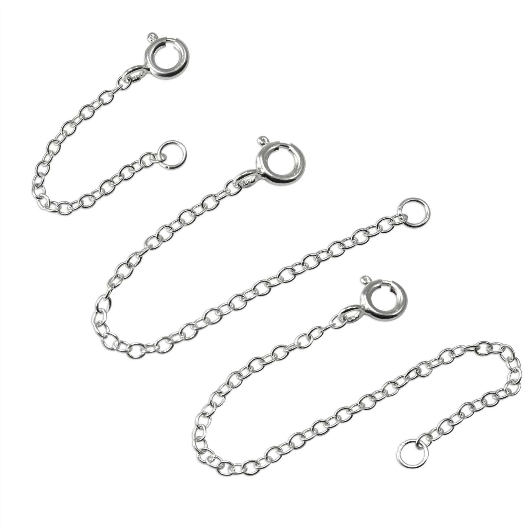 Sterling Silver Trace Chain Extender 2 3 4 " Inches Necklace Extension - Picture 17 of 33