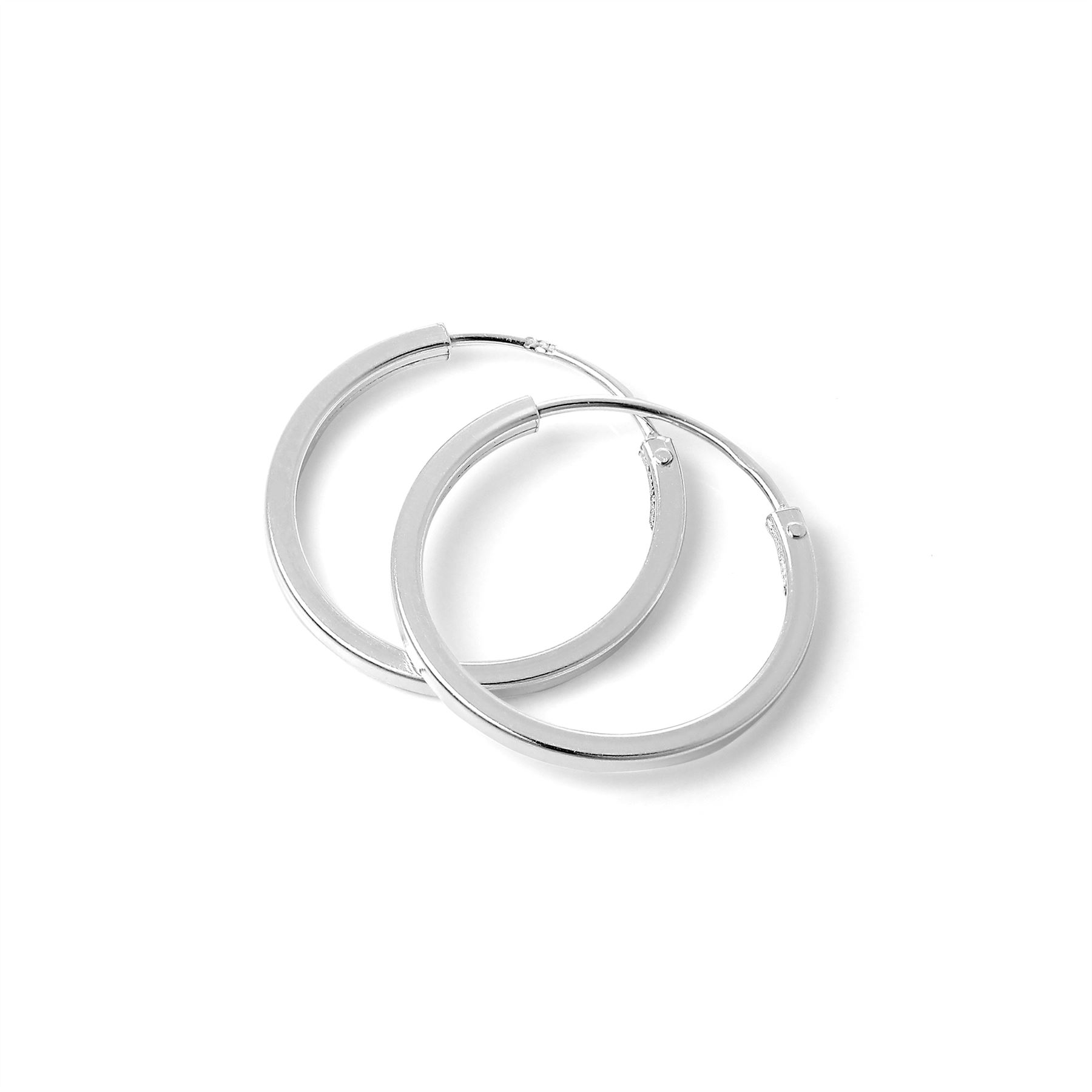 Boucles d'Oreilles Créoles Carrées 1mm en Argent 925/1000 - 1 à 4cm - Picture 13 of 27